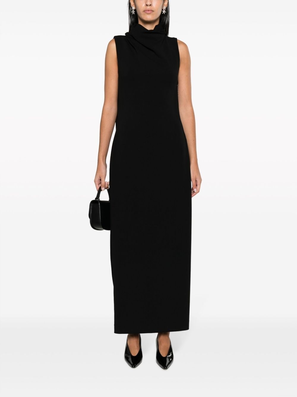 cowl-neck sleeveless maxi dress - 2