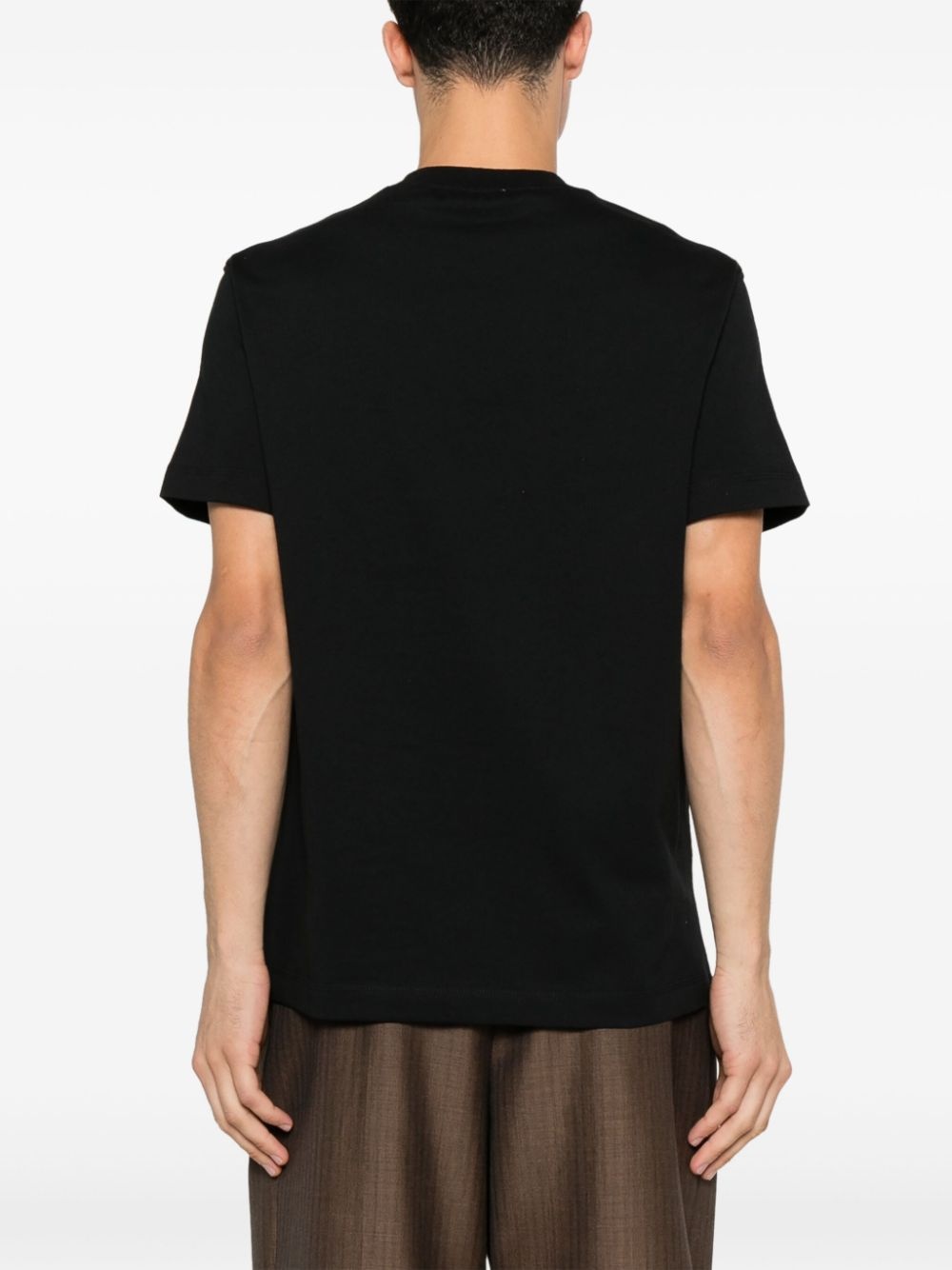 Check-logo patch cotton T-shirt - 3