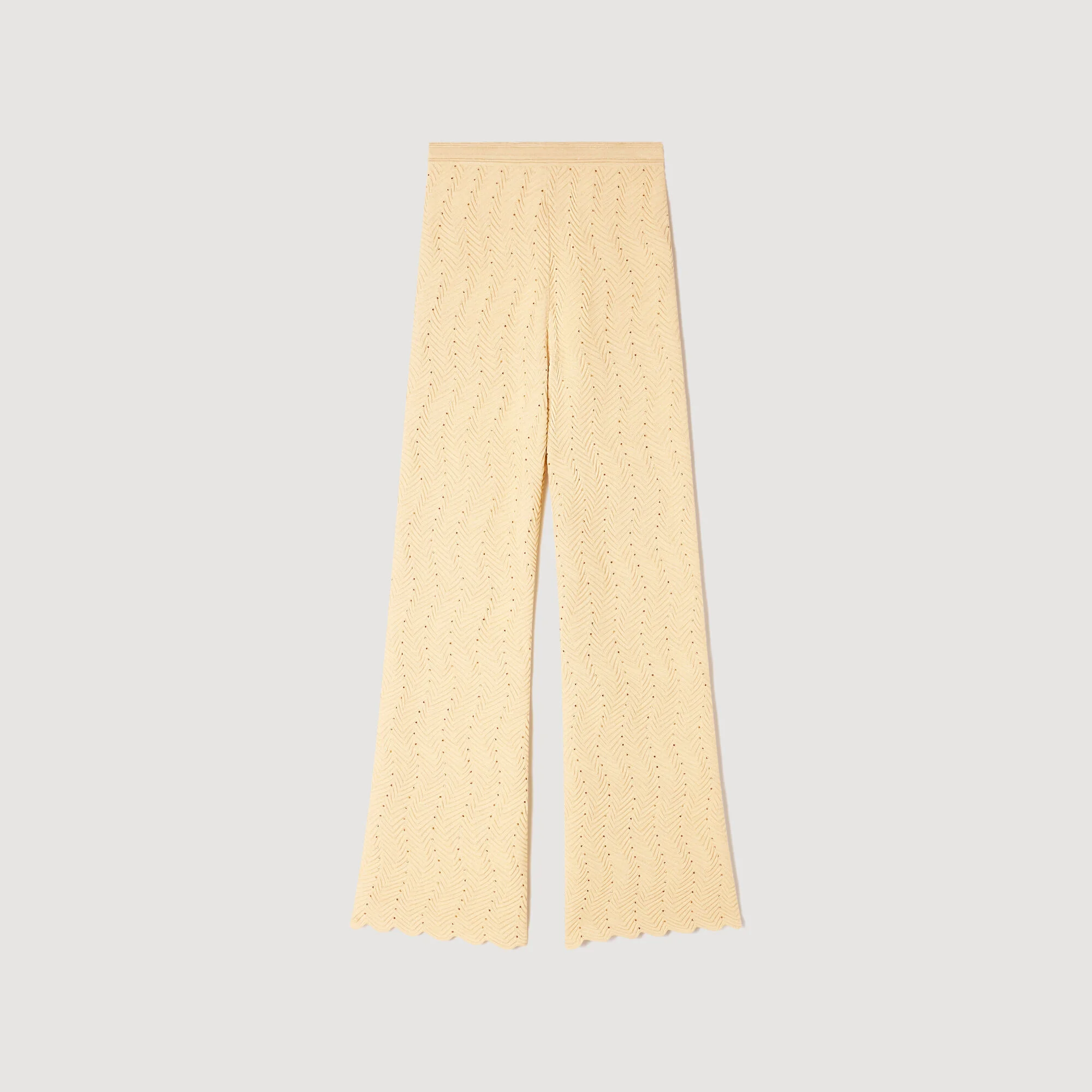RHINESTONE KNIT TROUSERS - 1