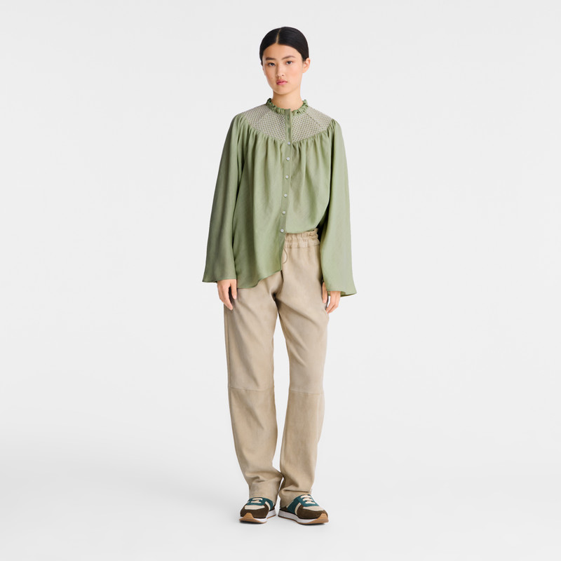 Longchamp Blouse Vervain - Smocked veil outlook