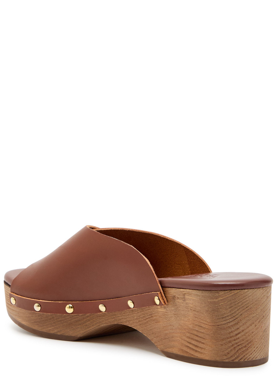 Ancient Greek Sandals Natali Sabot Leather Flatform Sandals - 2