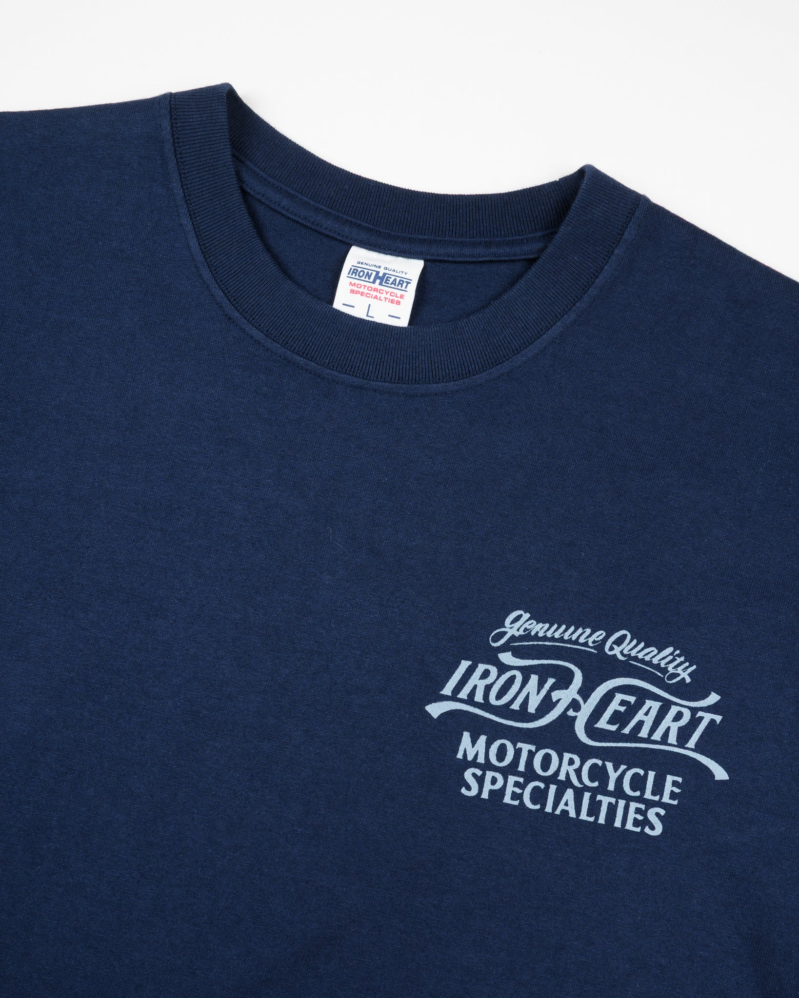 7.5OZ PRINTED LOOPWHEEL CREW NECK T-SHIRT - NAVY - 7