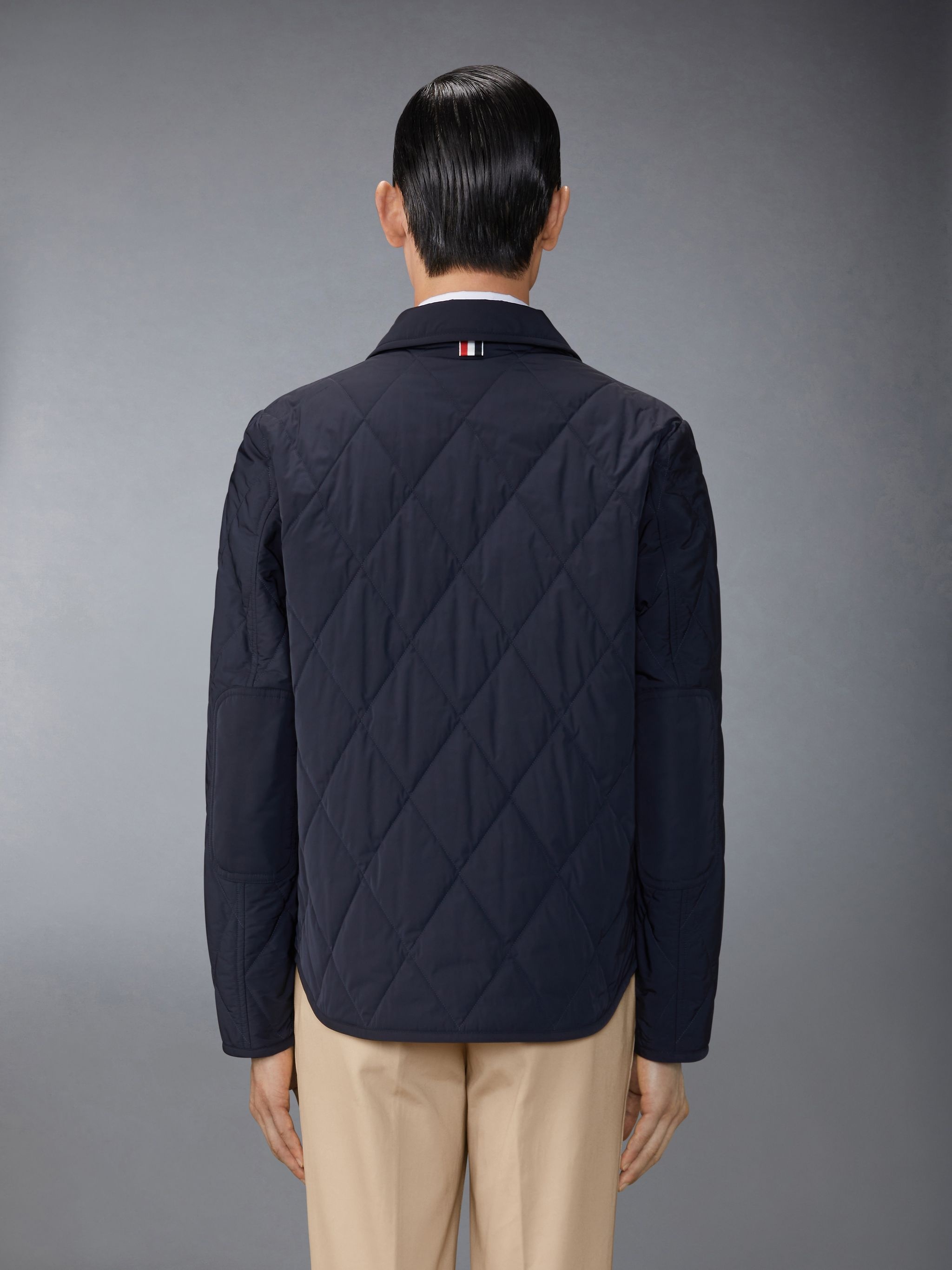 Poly Twill Quilted Applied Pockets and Self Tipping Shirt Jacket - 2