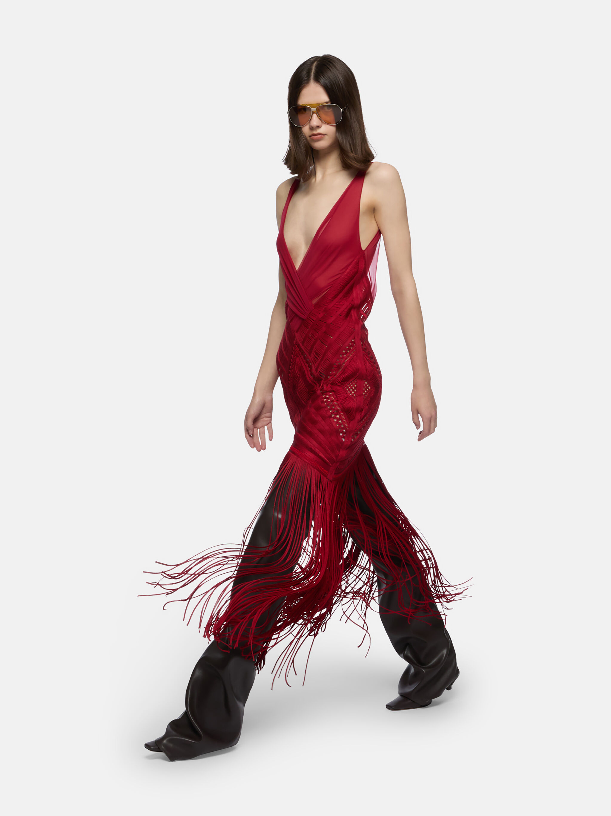 RED MIDI DRESS - 4