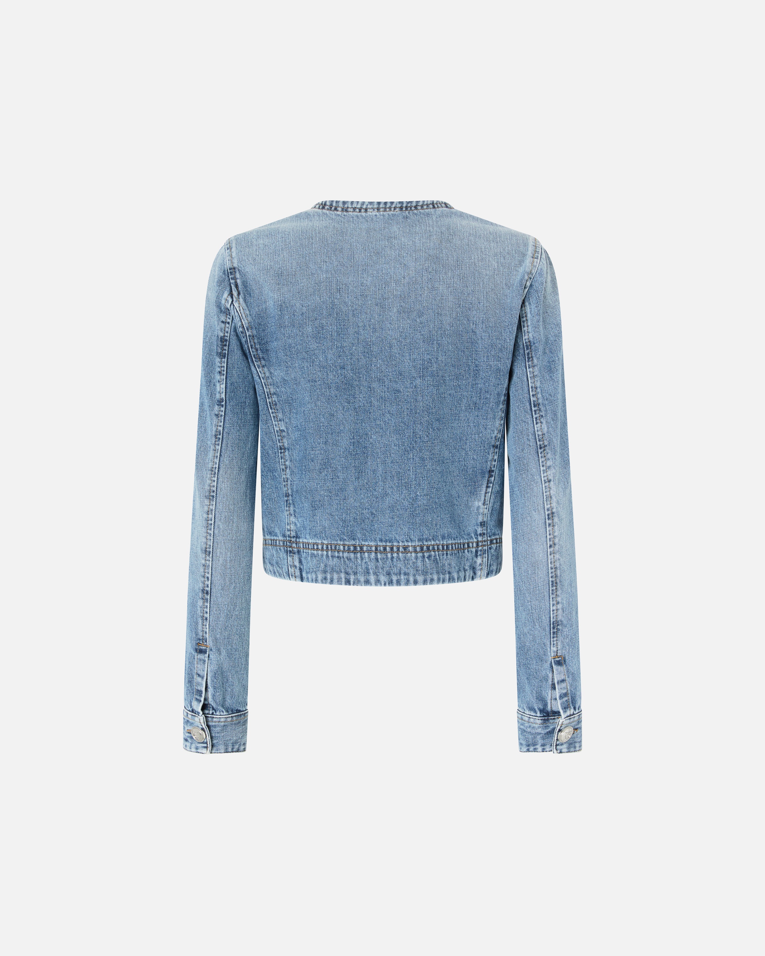 SHORT DENIM JACKET WITH POCKETS AND BUTTONS - 6