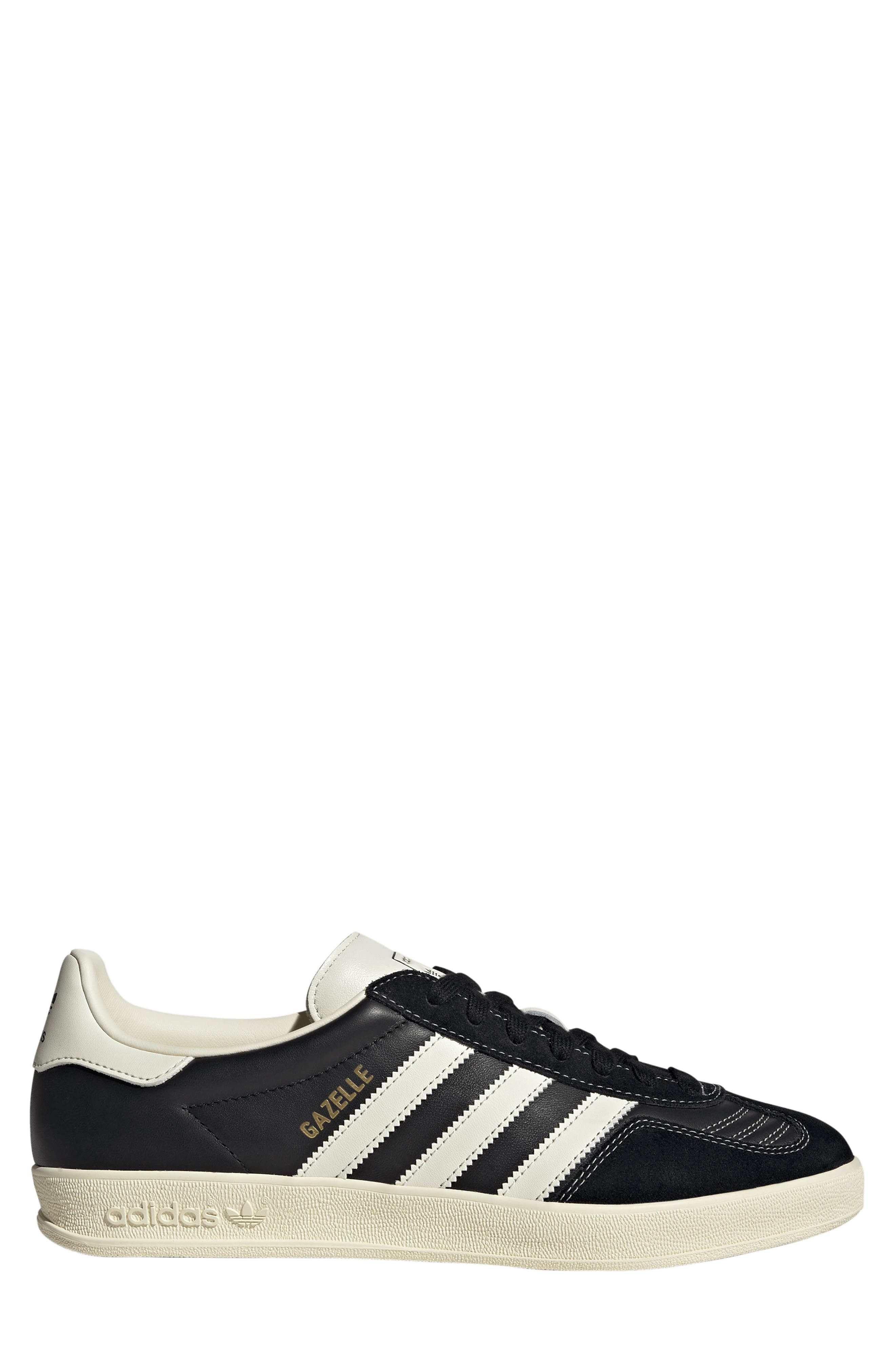 adidas Gazelle Indoor Sneaker in Black/Cream White/Gold at Nordstrom - 1