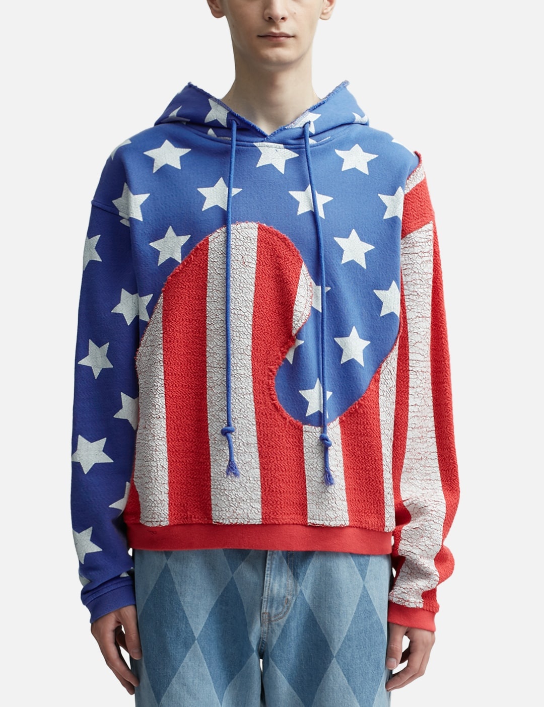 UNISEX STARS AND STRIPES SWIRL HOODIE KNIT