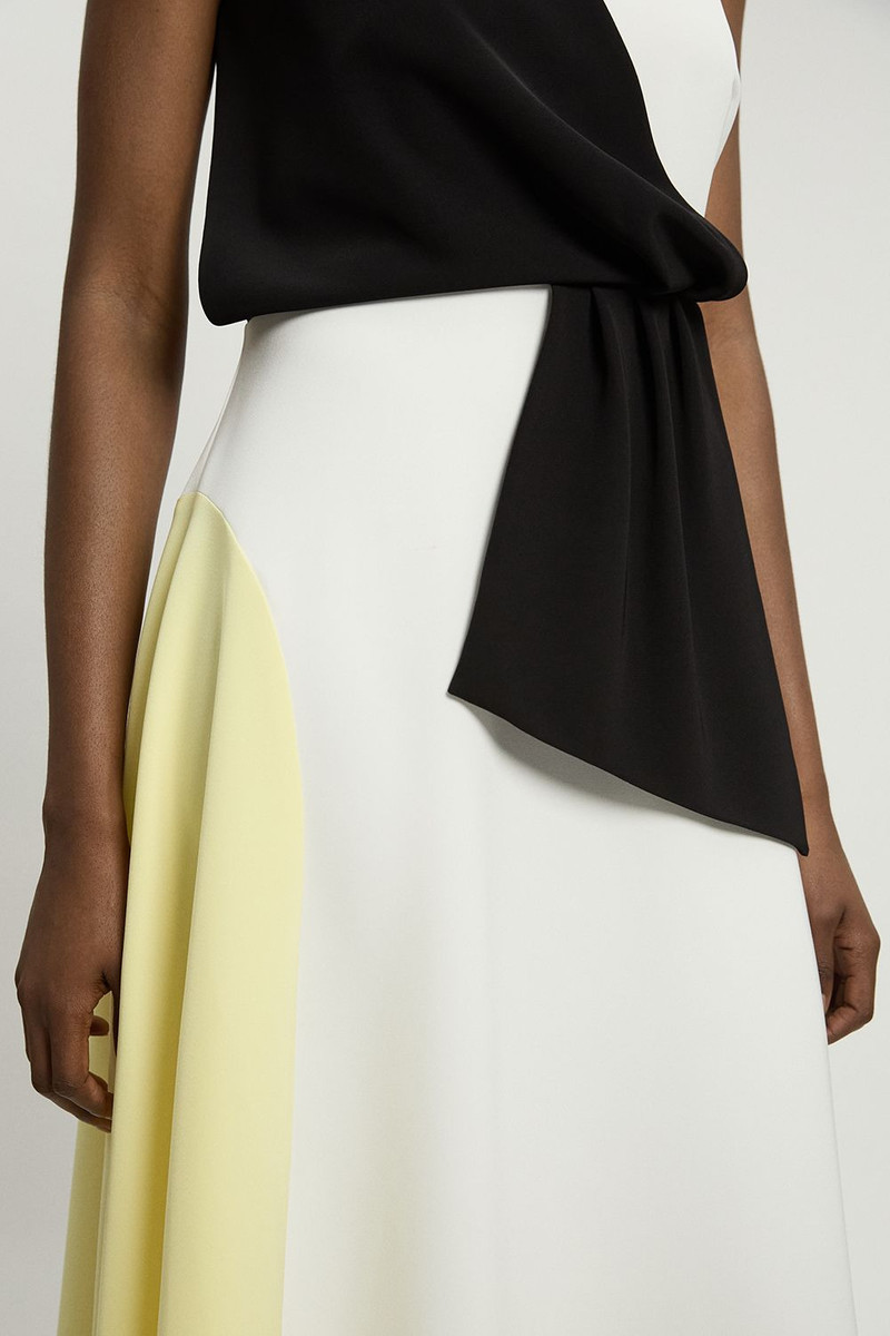 KAREN MILLEN Soft Tailored Colour Block Detail Midi Dress outlook