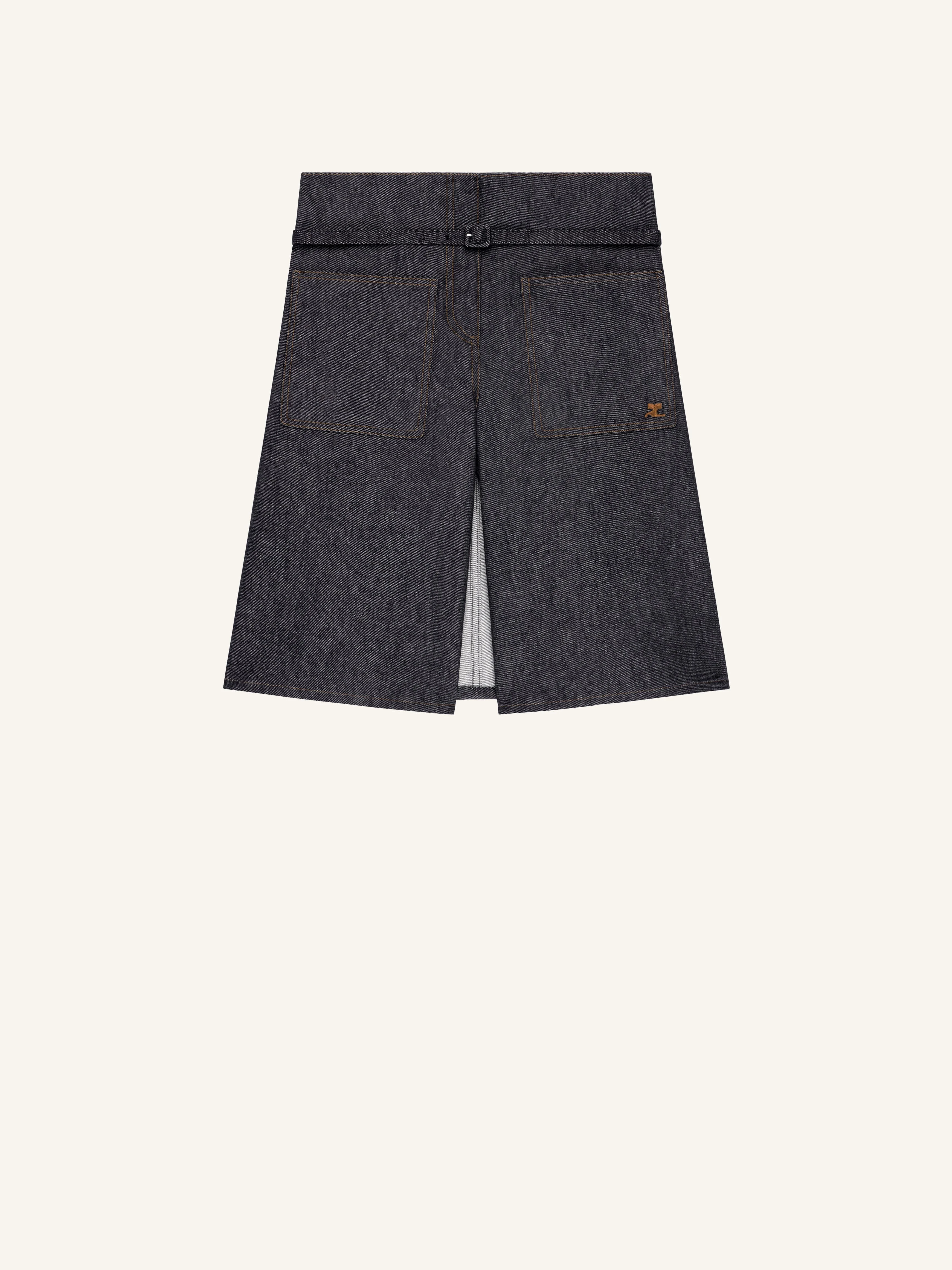 DENIM BACK PANEL SHORTS - 1