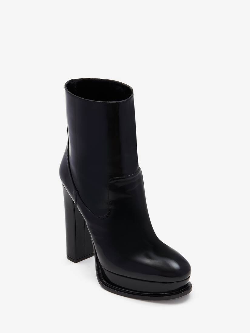 Women's Platform Ankle Boot in Black - 2