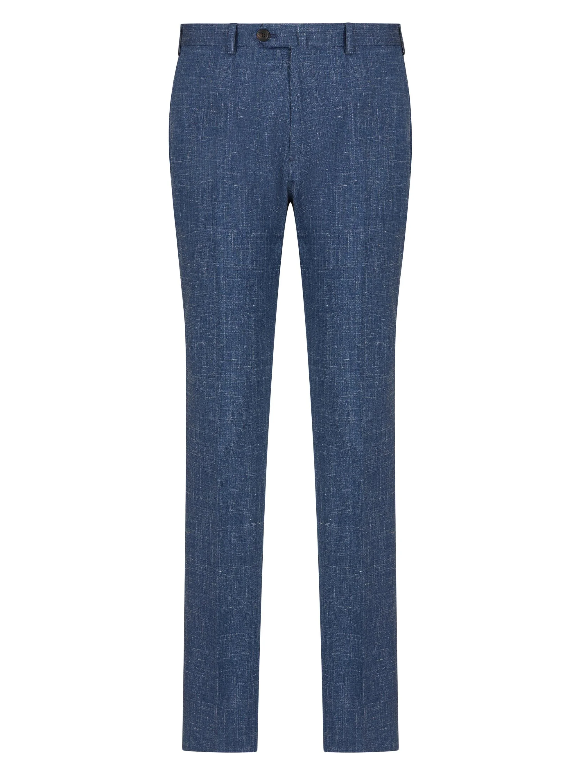 Men's Textured Virgin Wool-Blend Pants - Dark Blue - 1