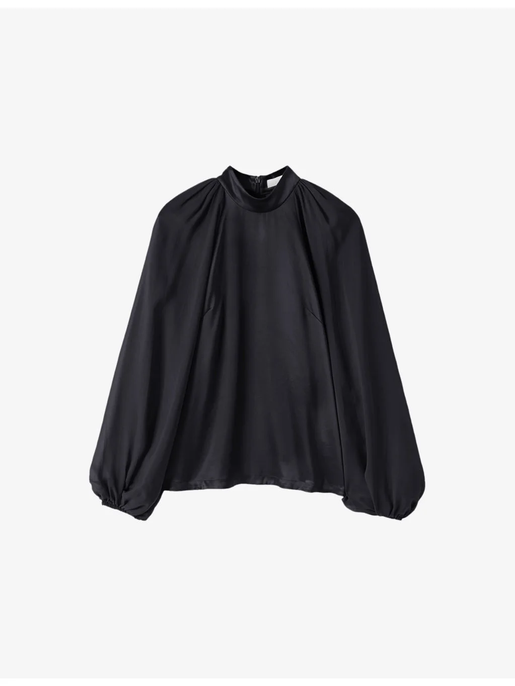 Cave High-Neck Satin Blouse - 1