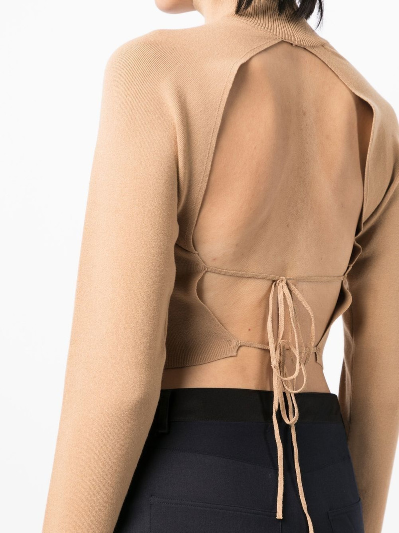 open-back cropped knitted jumper 5