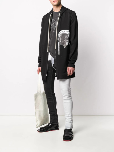 Rick Owens DRKSHDW denim wax patchwork skinny jeans outlook