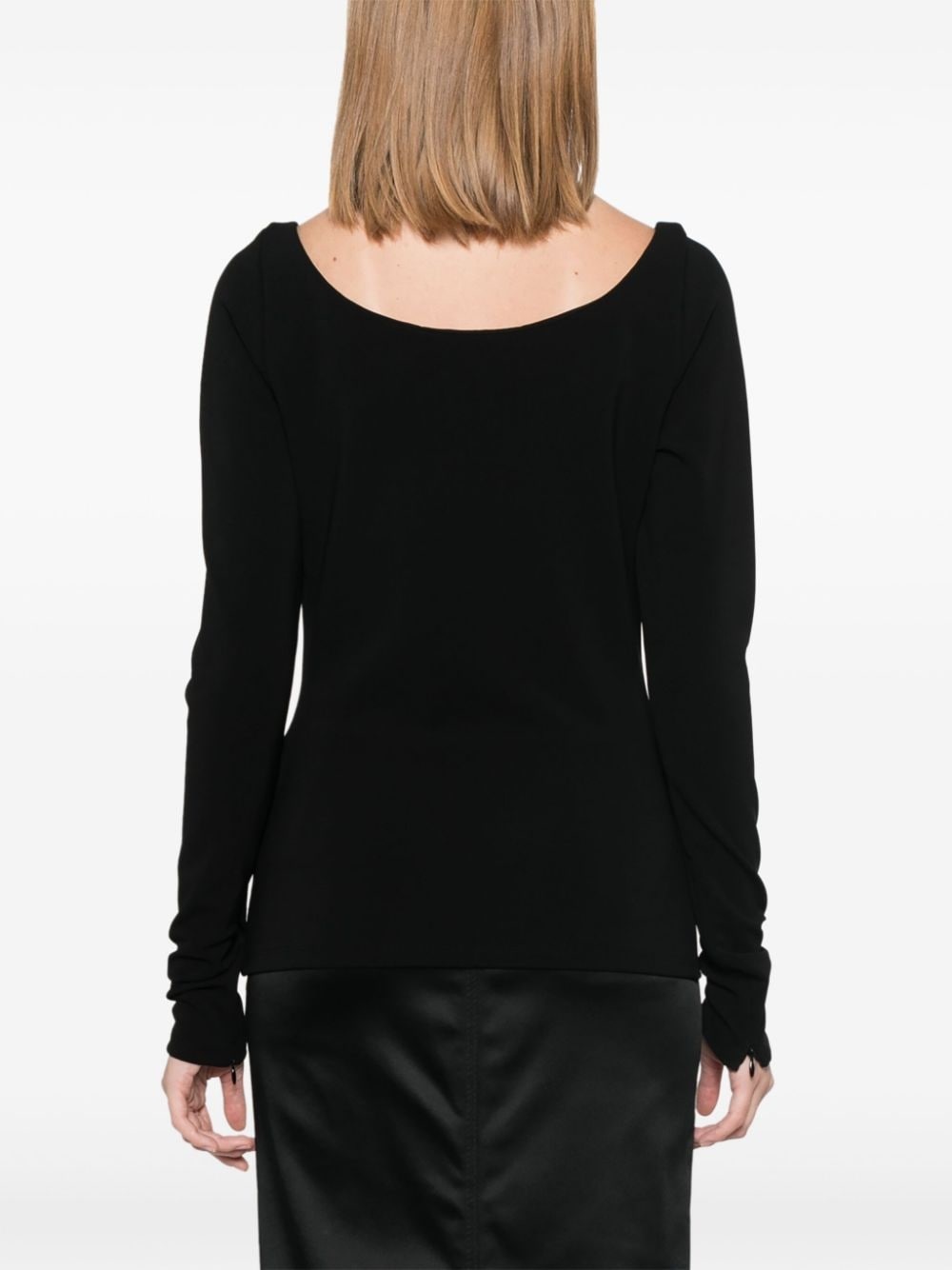 structured V-neck top - 4