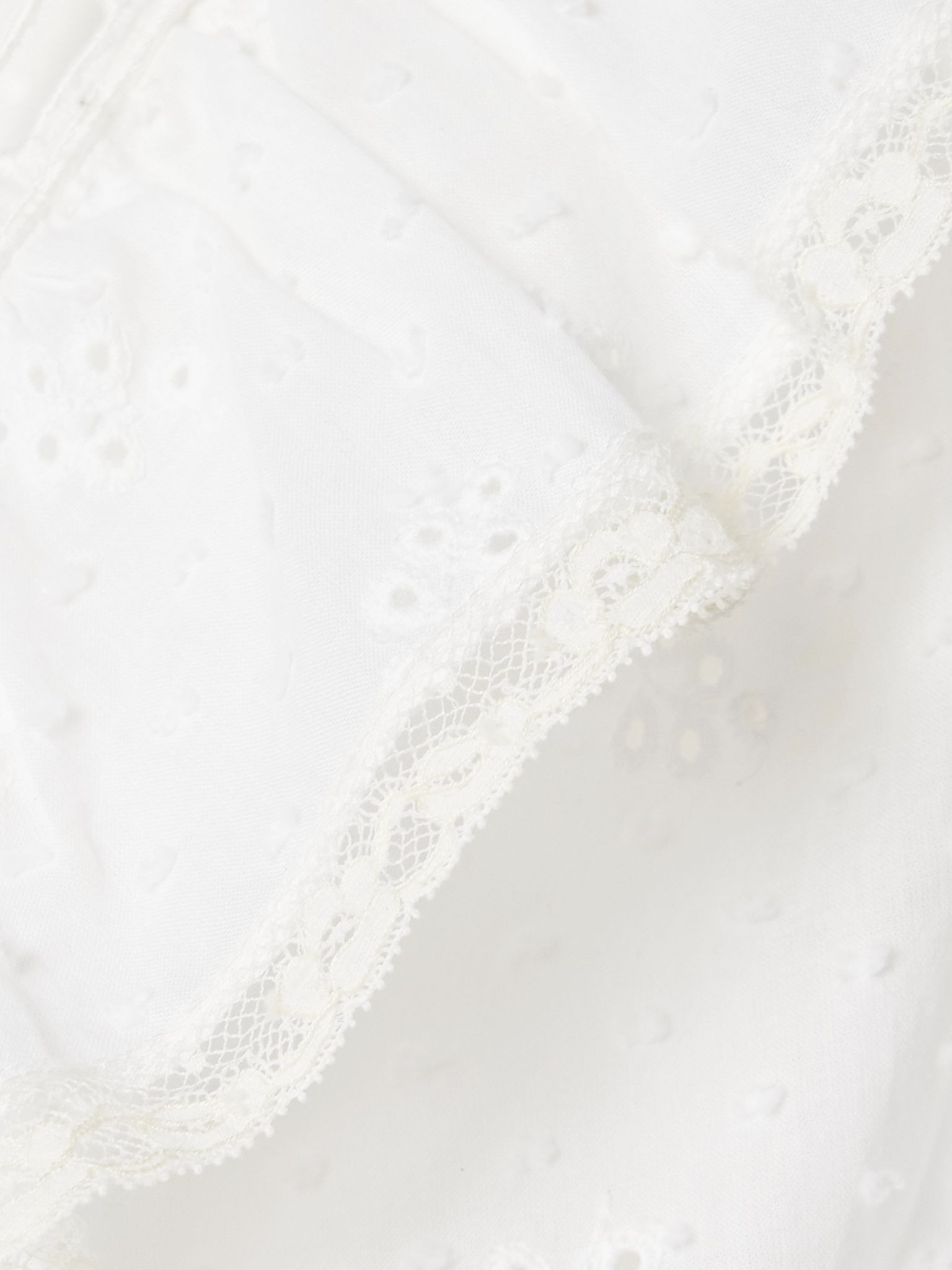 Giannella lace-trimmed broderie anglaise cotton-voile blouse White - 4