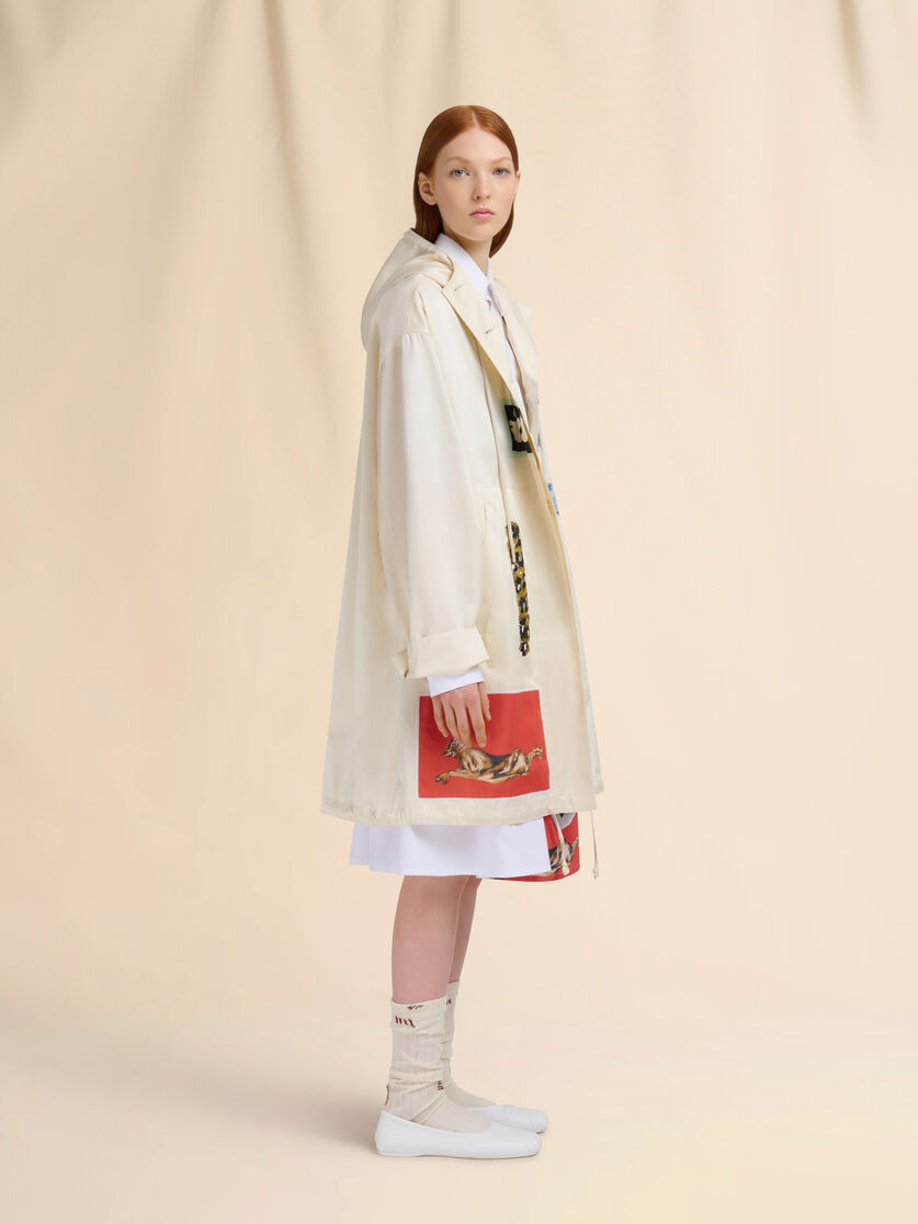CREAM TAFFETA PARKA - 6