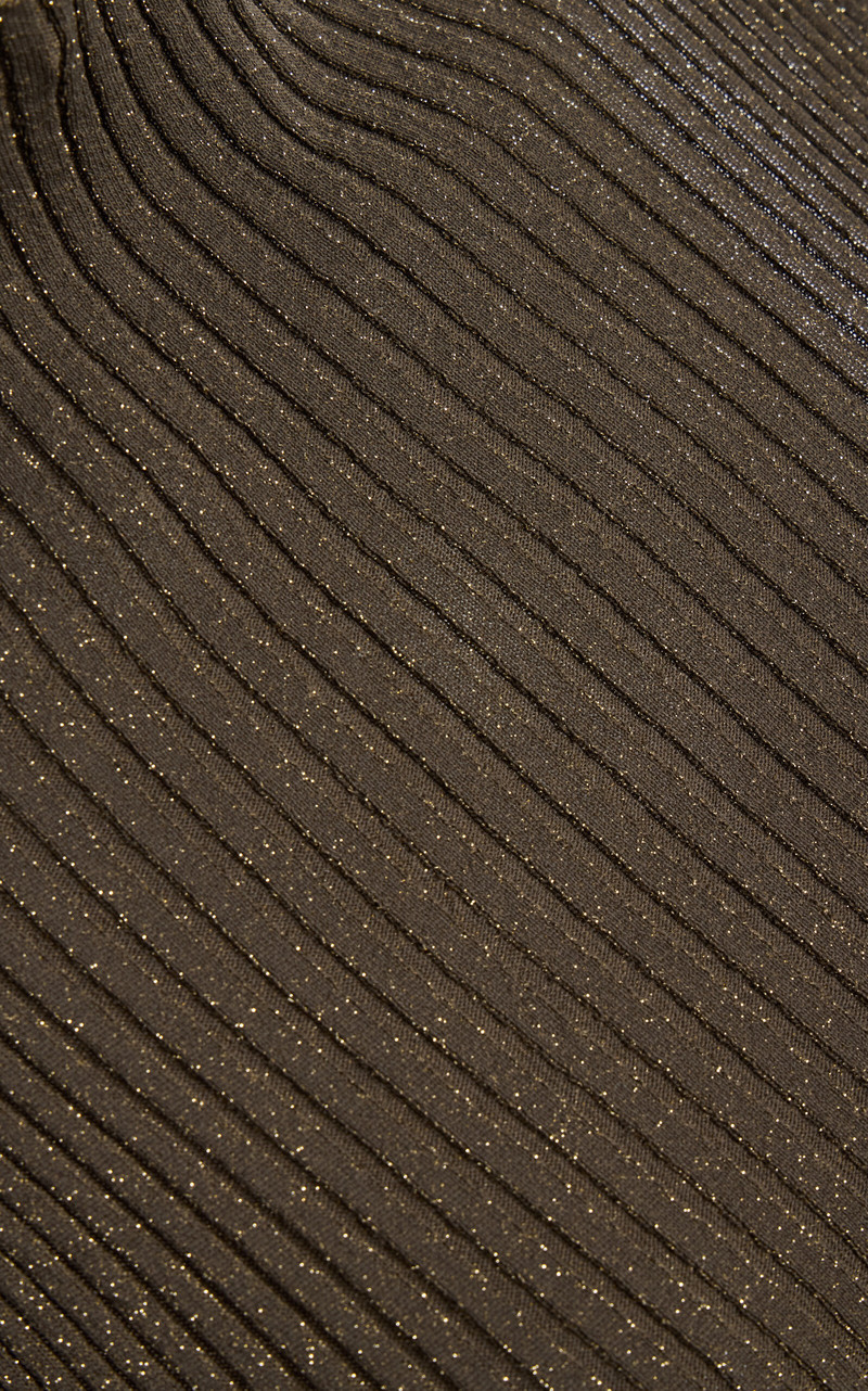 LESET Blake Ribbed-Knit Turtleneck Top green outlook