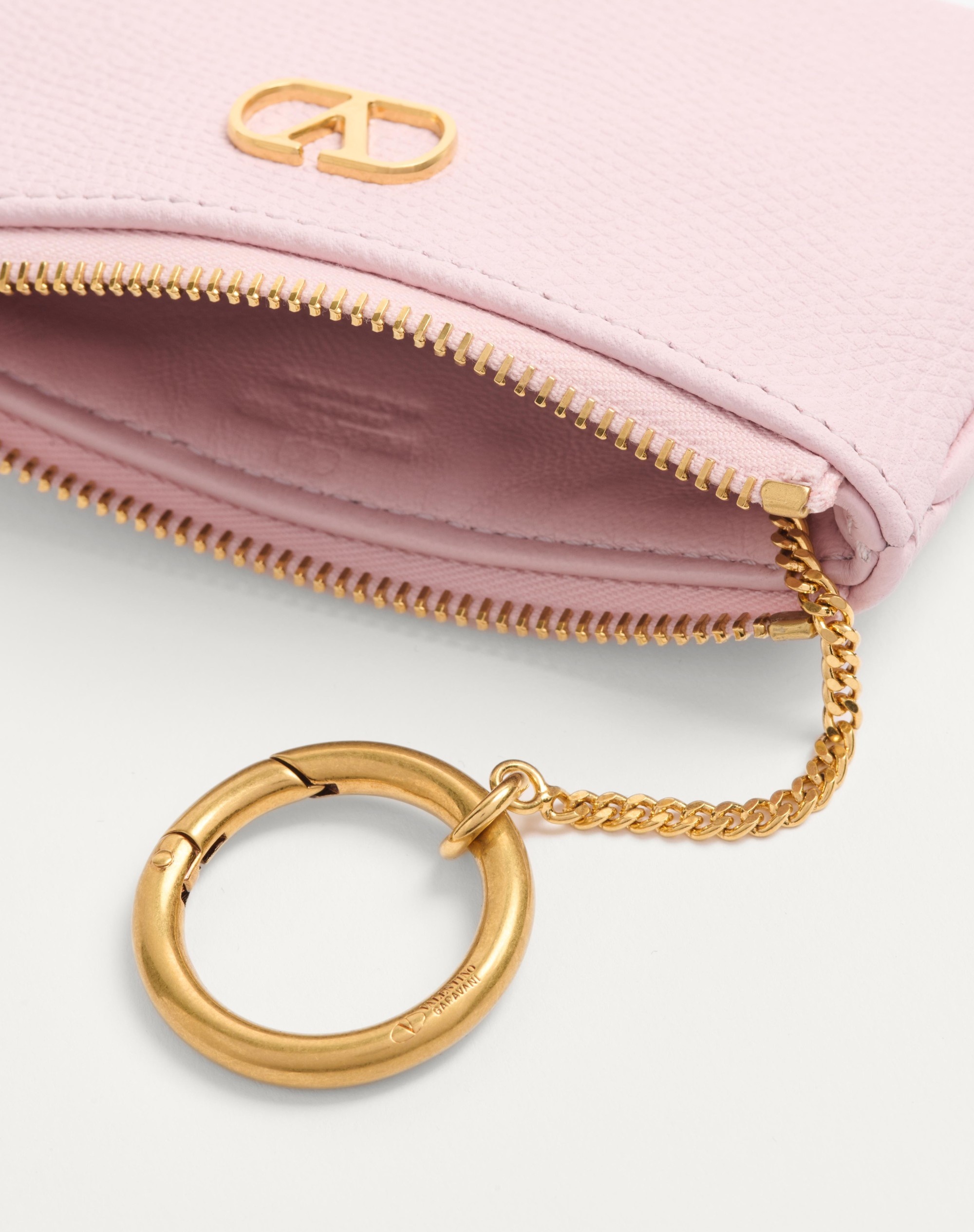 VLOGO SIGNATURE GRAINY CALFSKIN KEY RING - 5