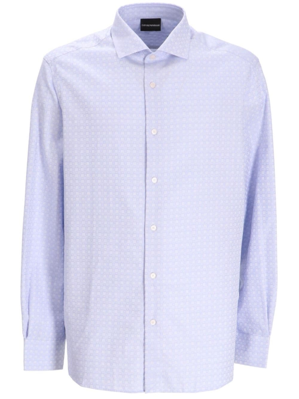 patterned-jacquard cotton shirt - 1