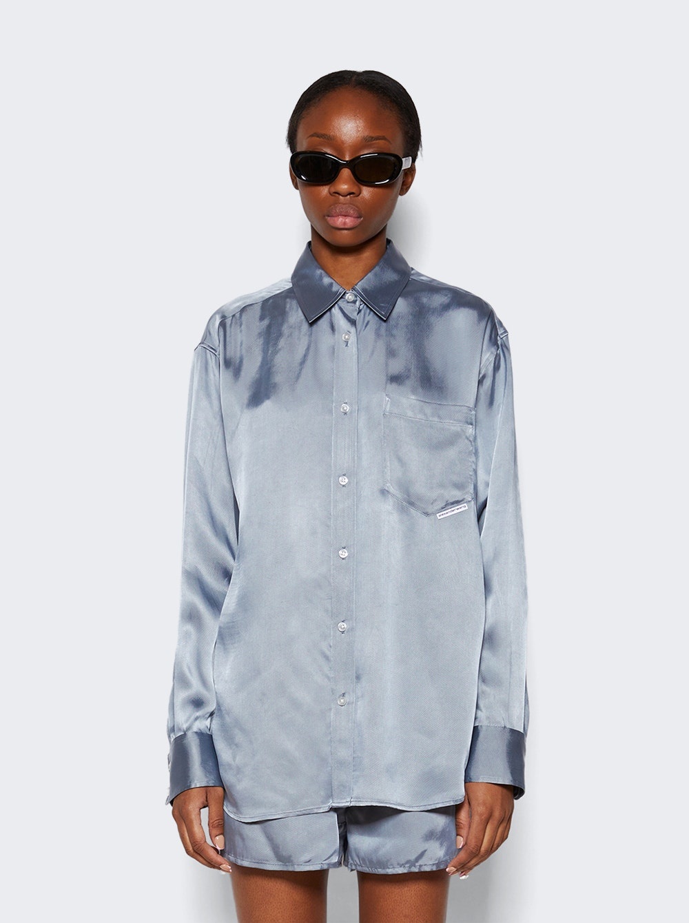 Button Up Boyfrined Shirt Oxford Blue - 3