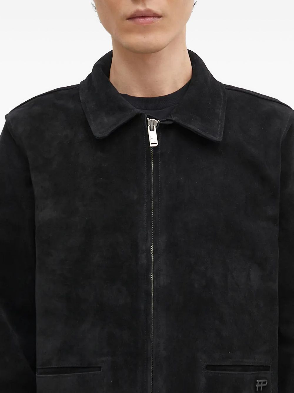 suede zip-front jacket - 4