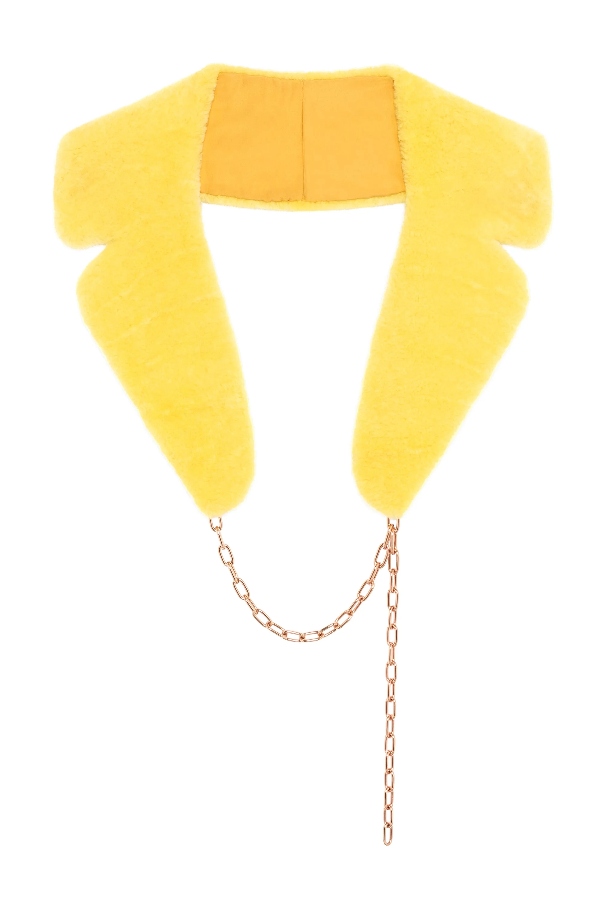 Demeter Coat Collar in Yellow Shearling - 1