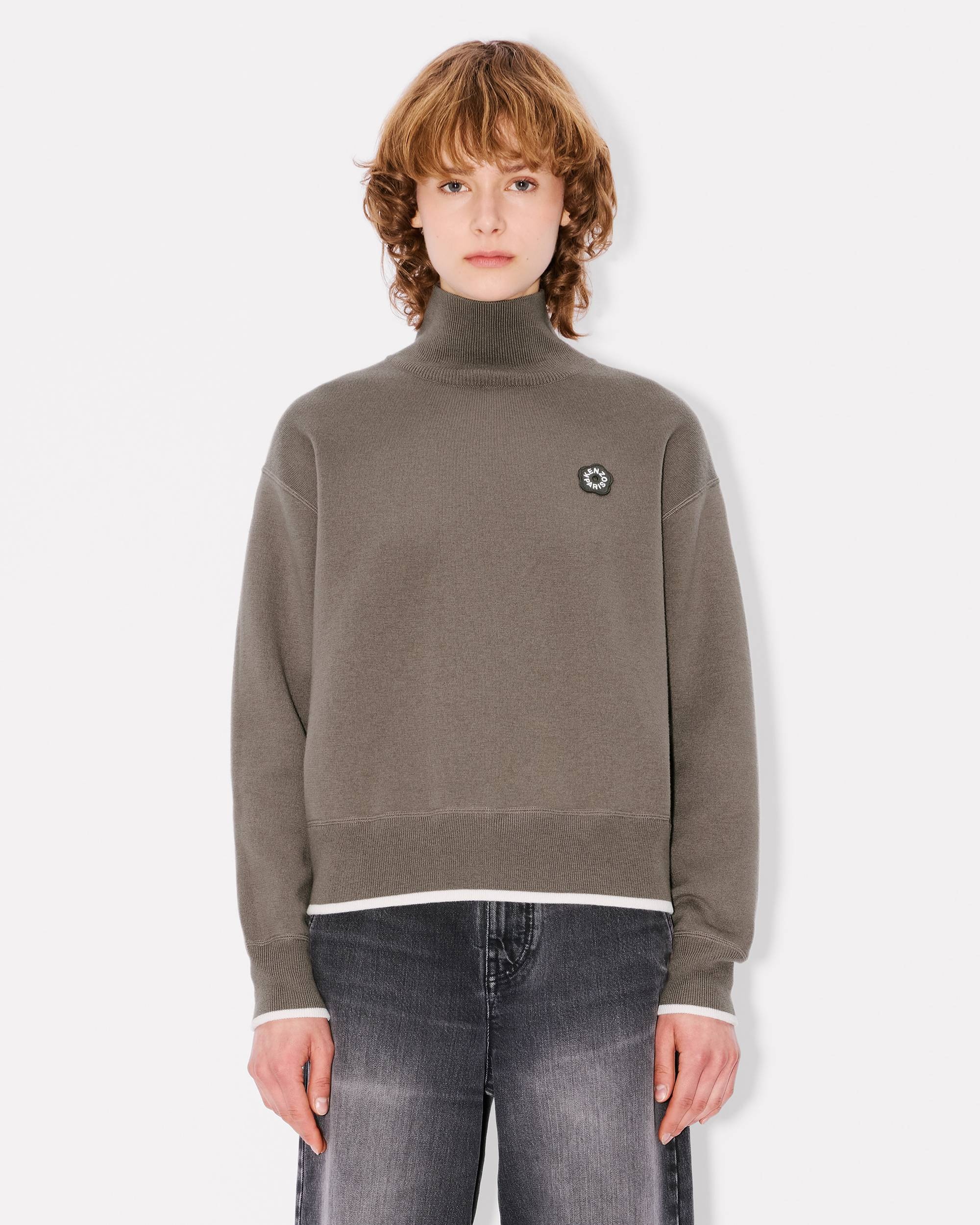 'Boke Flower 2.0' embroidered high neck jumper in cotton wool - 3