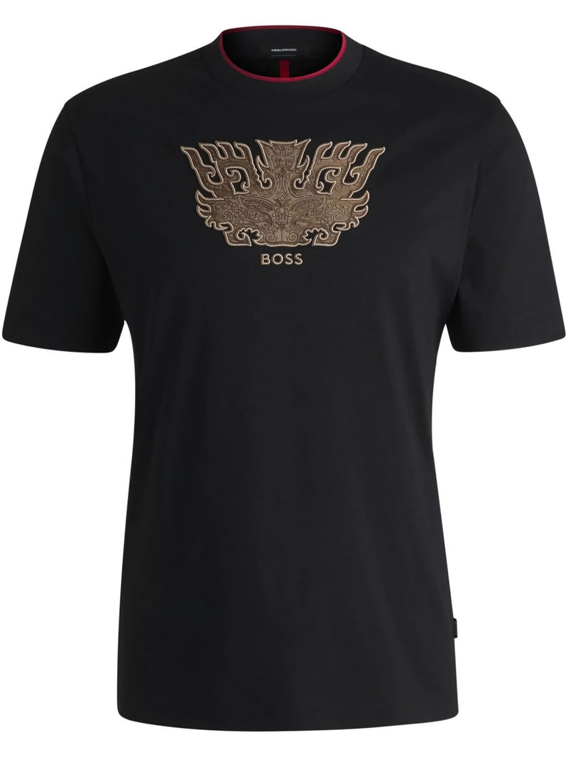 logo-embroidered T-shirt 1