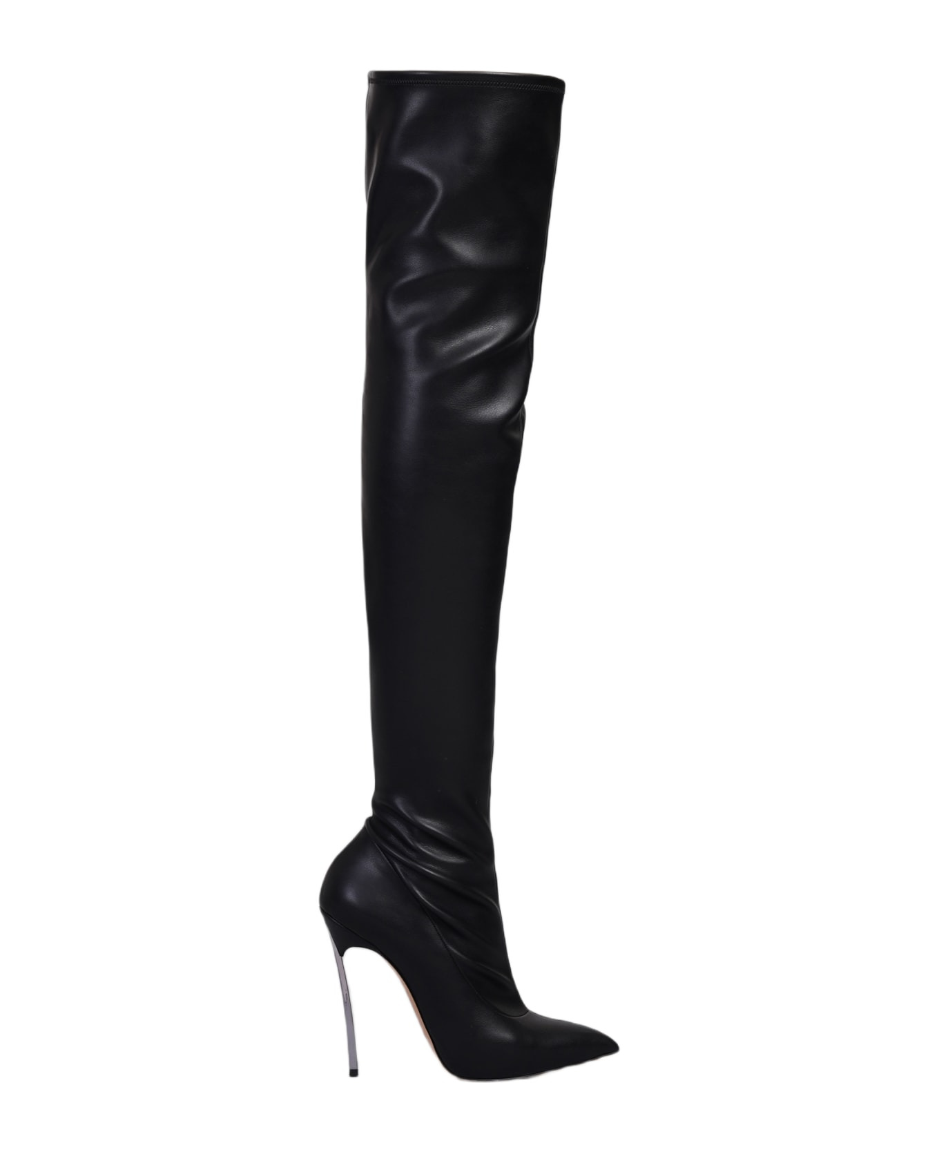 Blade High Heels Boots In Black Leather - 1