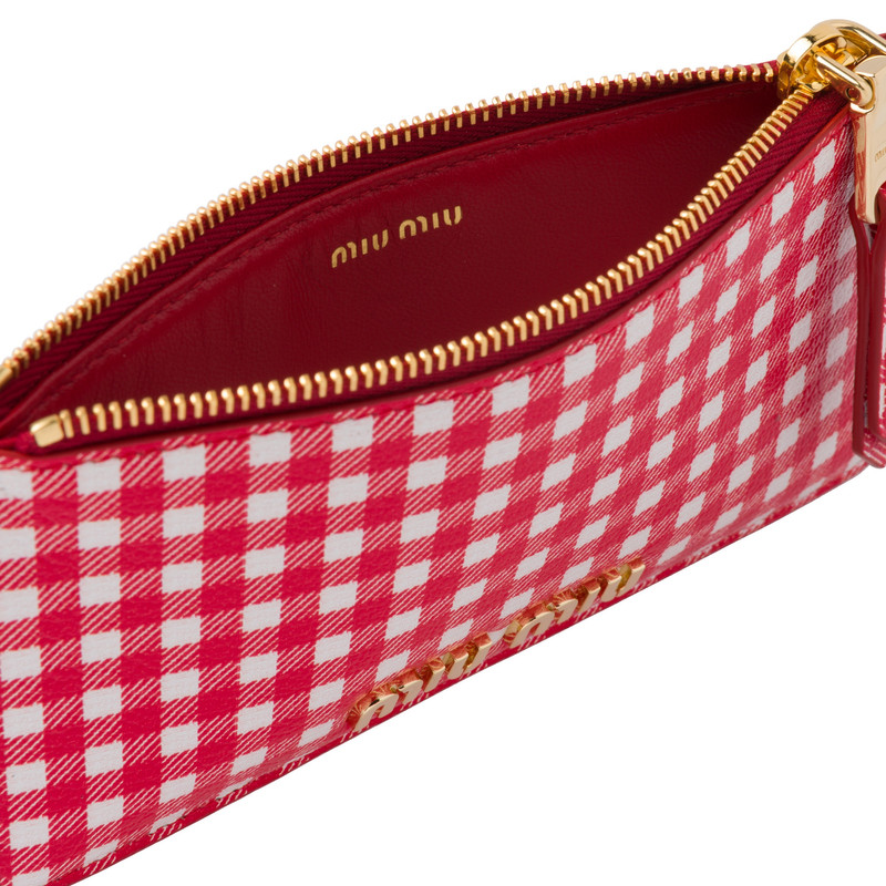 Miu Miu Printed Madras leather envelope wallet outlook