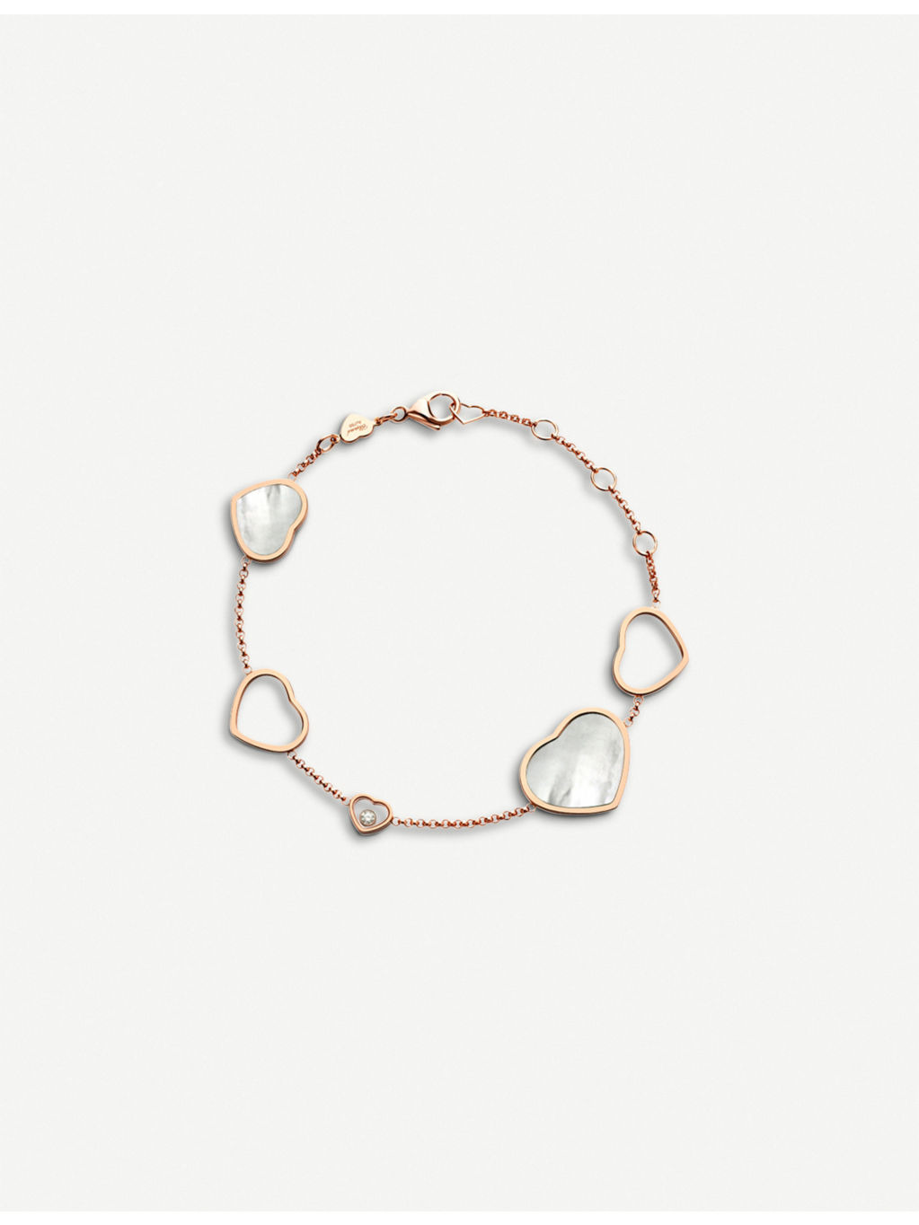 Happy Hearts 18ct rose-gold, diamond and mother-of-pearl bracelet - 1