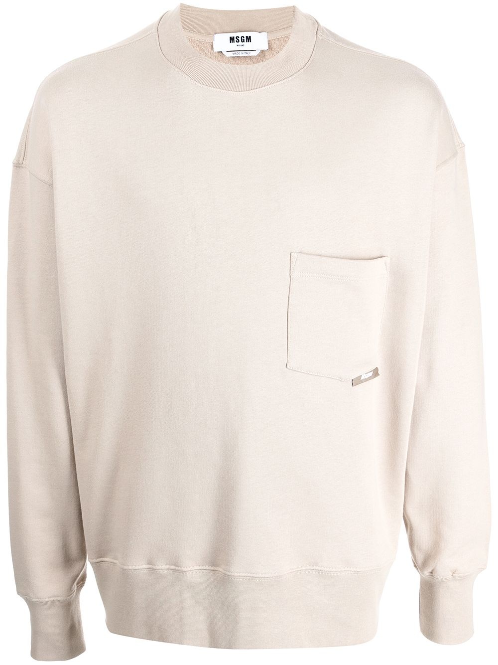 patch pocket sweatshirt - 1