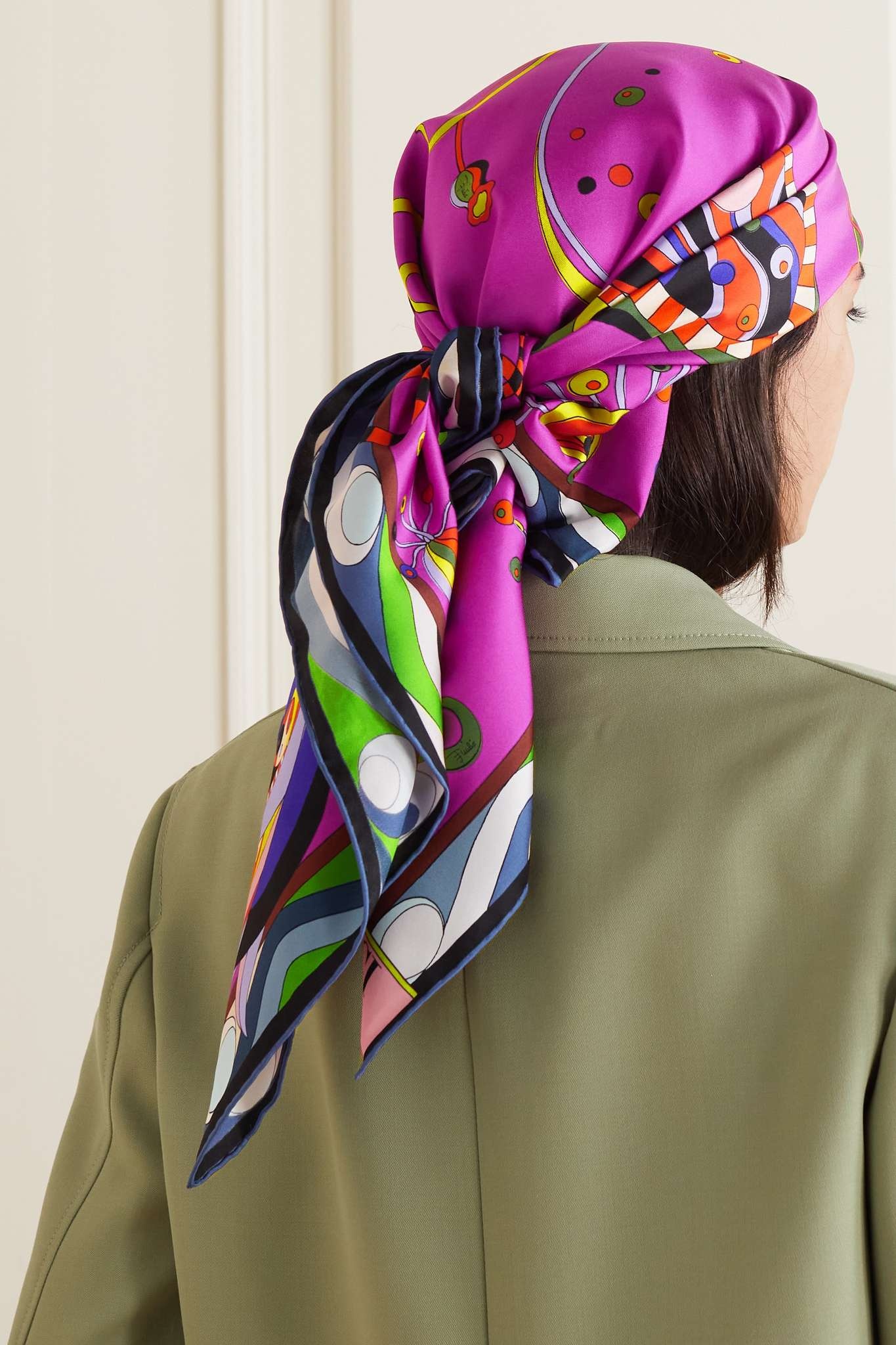 Printed silk-twill scarf - 4