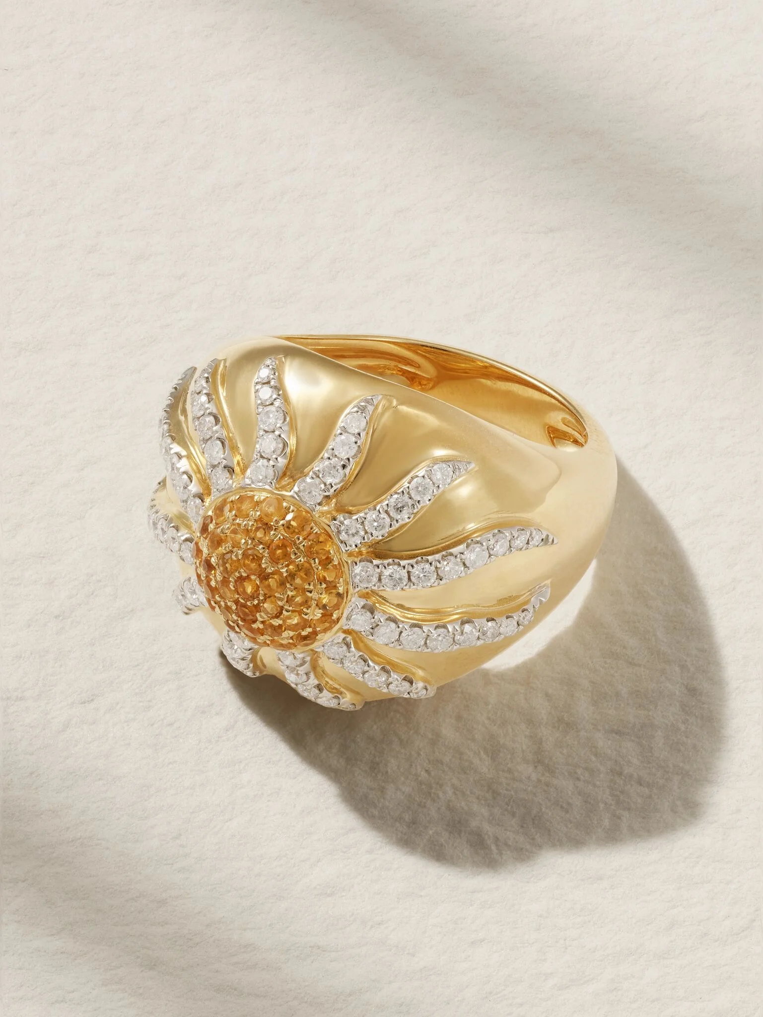 18-karat gold, citrine and diamond ring Gold - 1