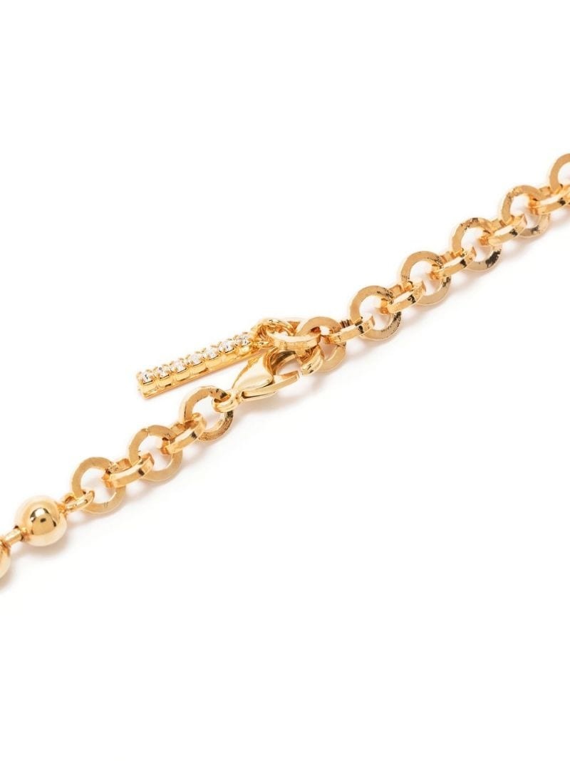 fringed crystal-bead embellished necklace - 3