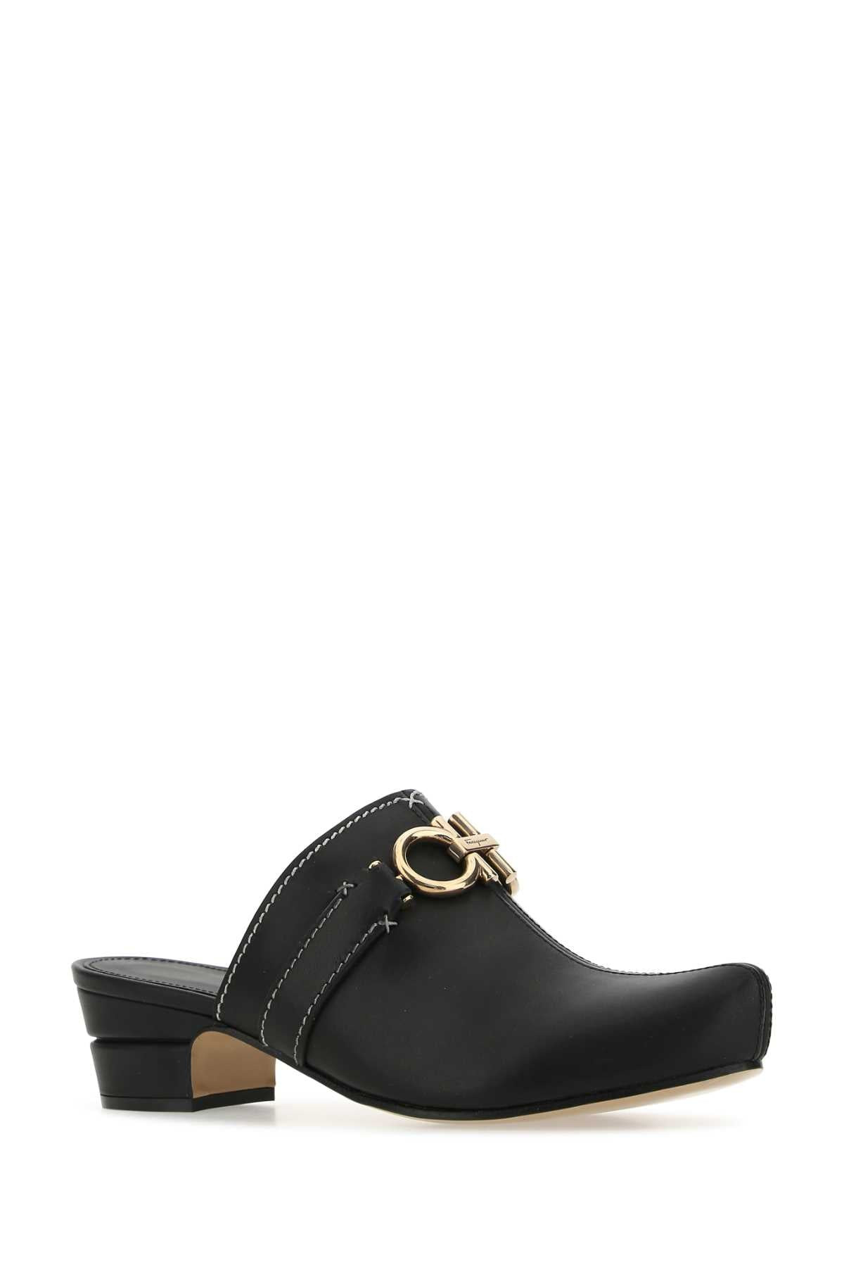Salvatore Ferragamo Women Black Leather Phobos Mules - 2