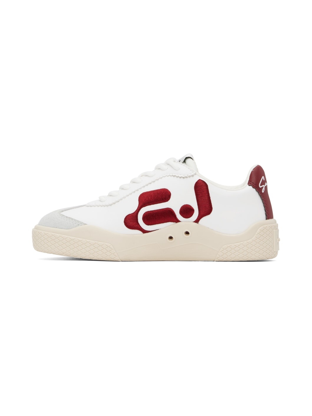 White & Red Santos Sneakers - 3