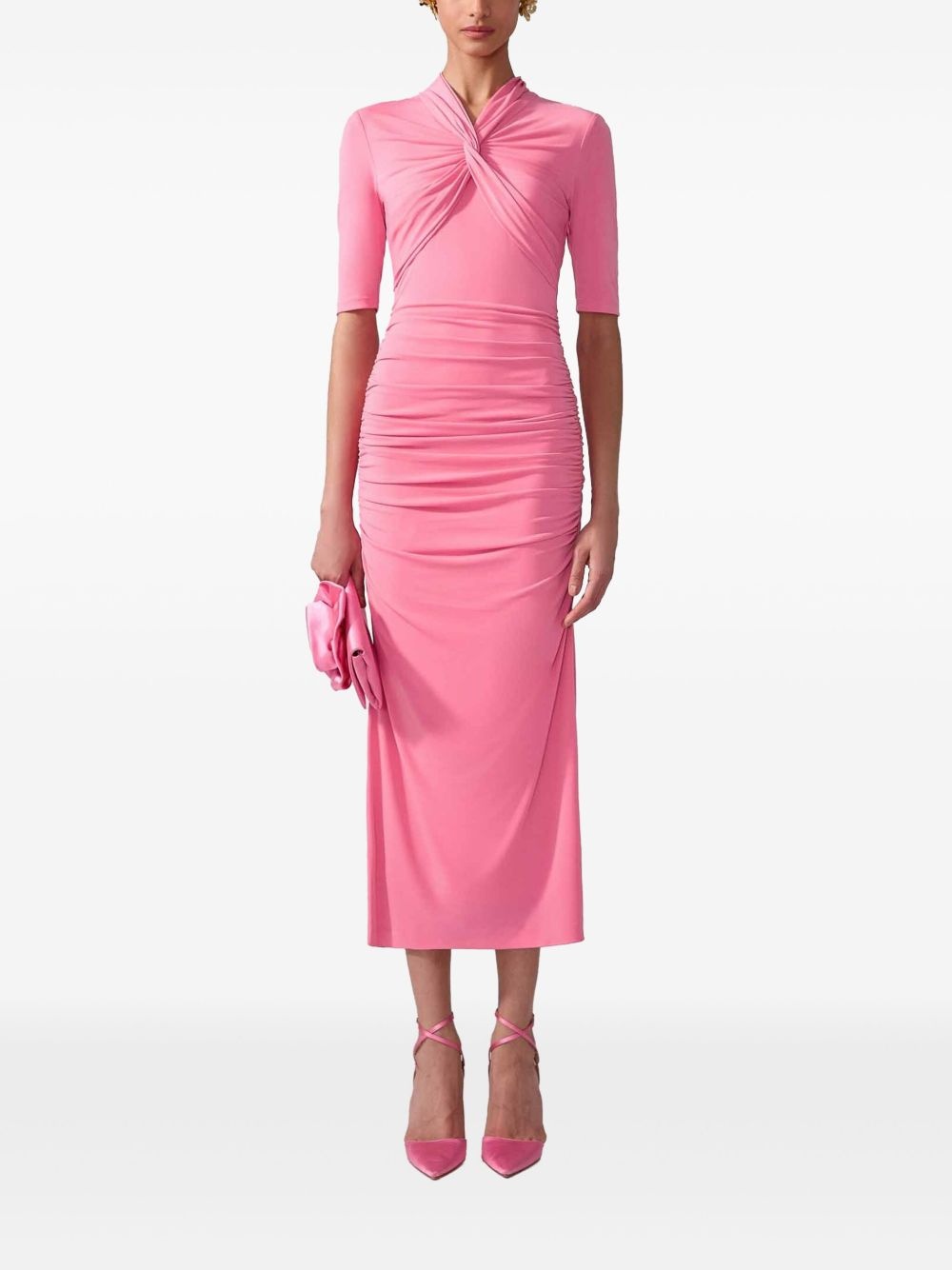 ruched midi dress - 2