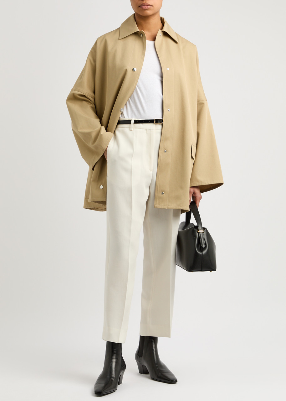 Cropped straight-leg woven trousers - 4