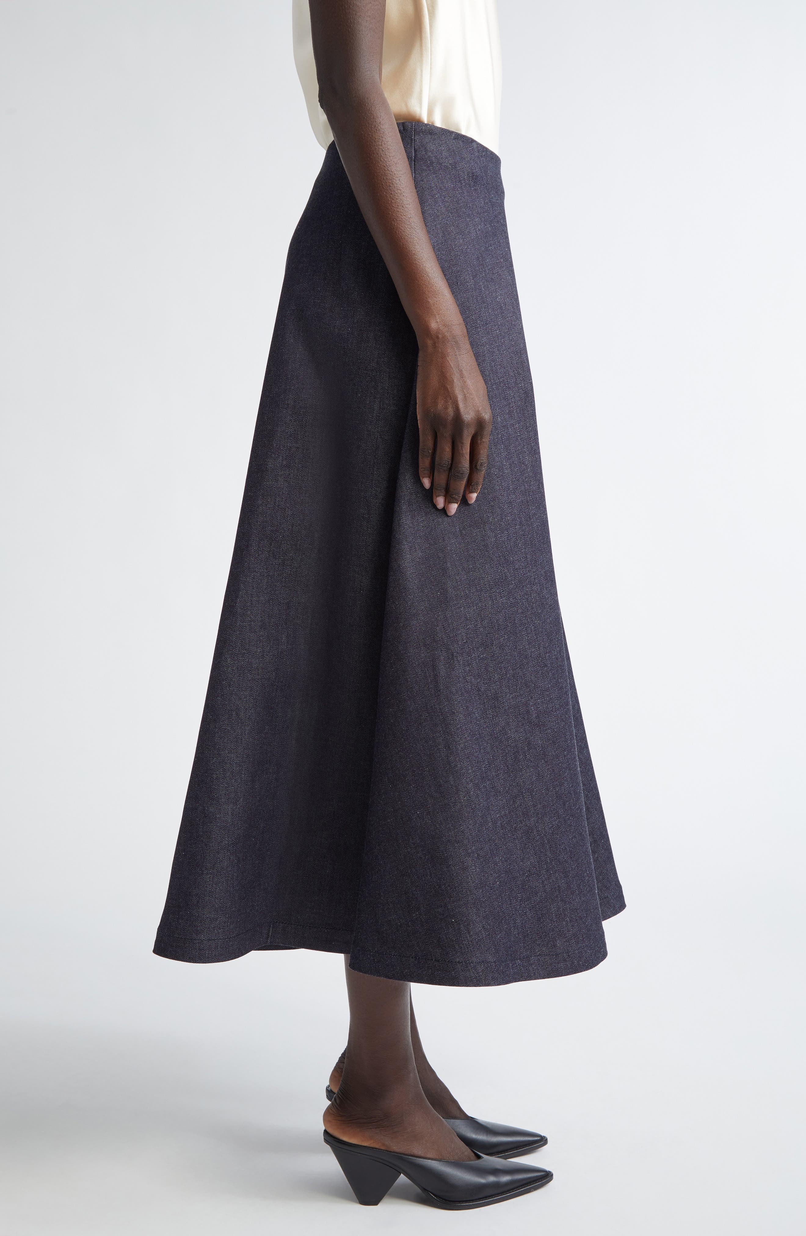 Altuzarra Varda Chambray A-Line Skirt in Berry Blue at Nordstrom - 4