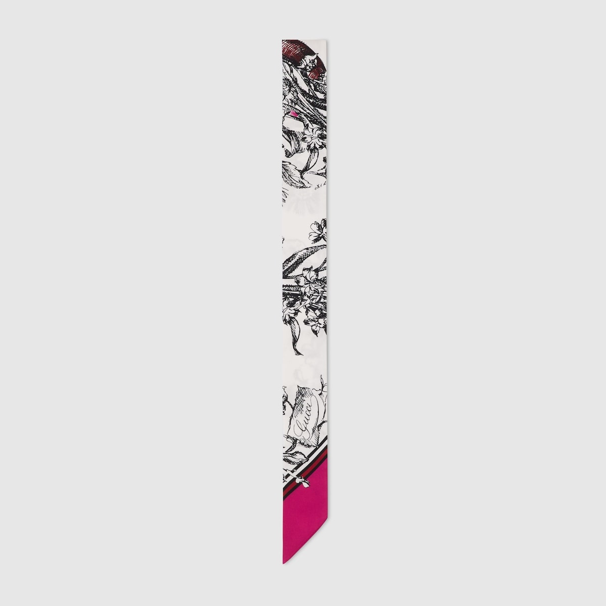 Printed silk neck bow - 1
