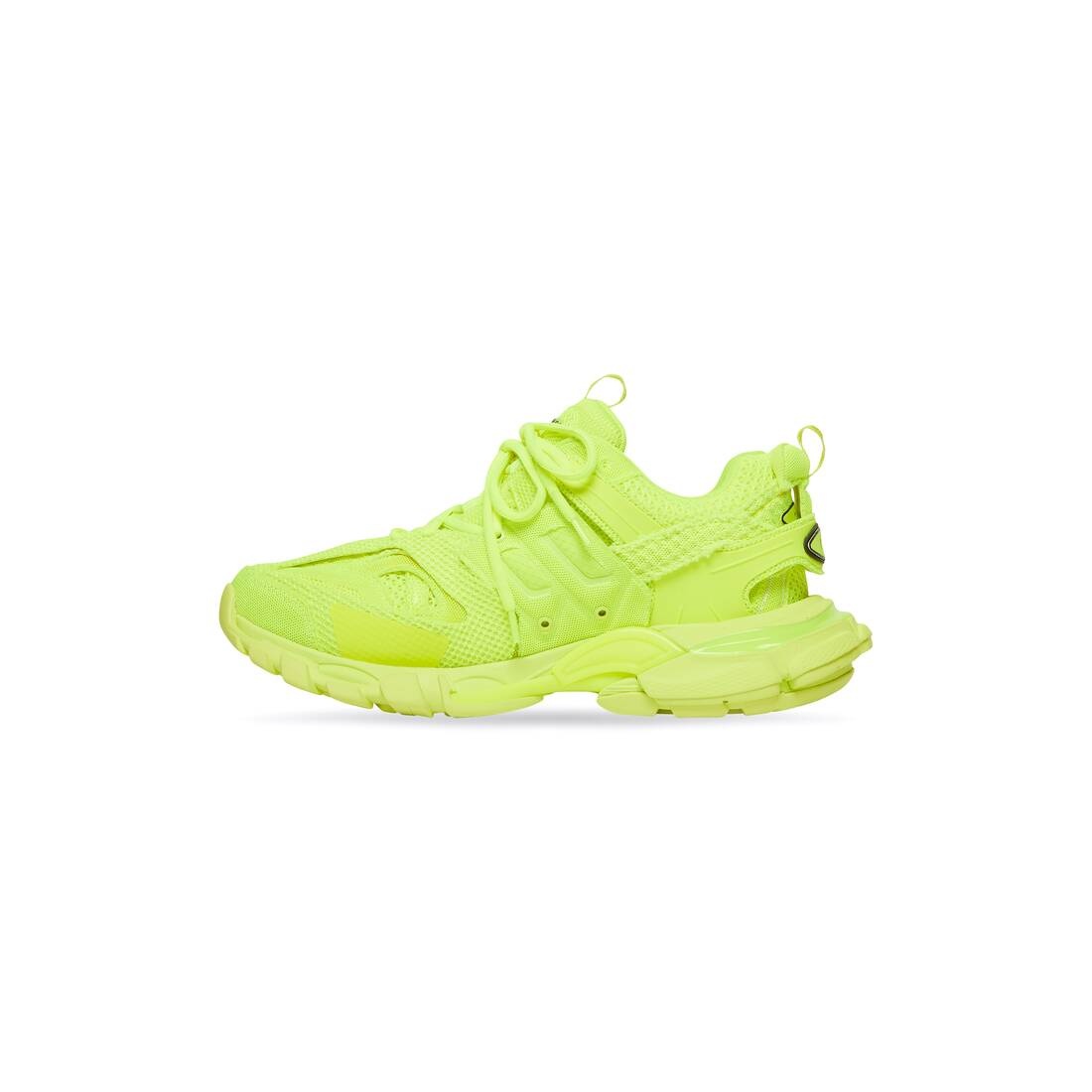 Men's Track Sneaker In Full Mesh in Fluo Yellow - 4