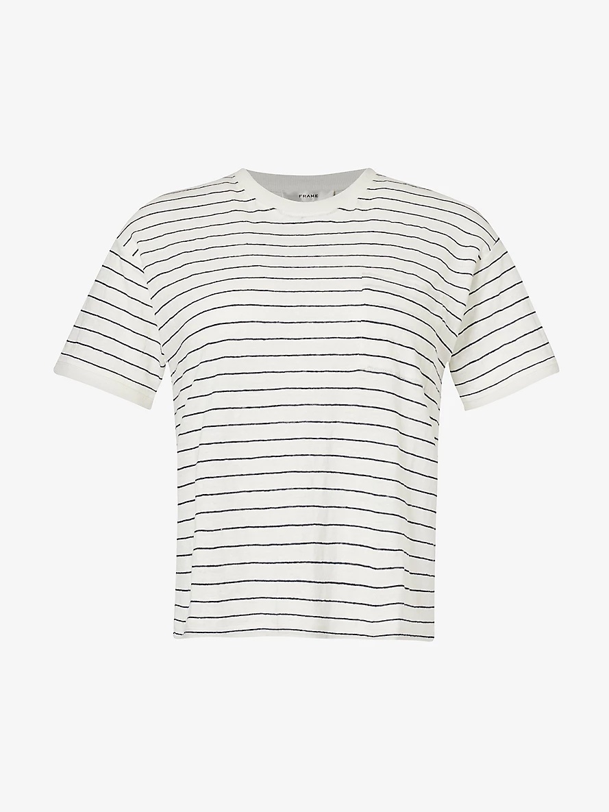 Pocket striped organic-linen T-shirt - 1