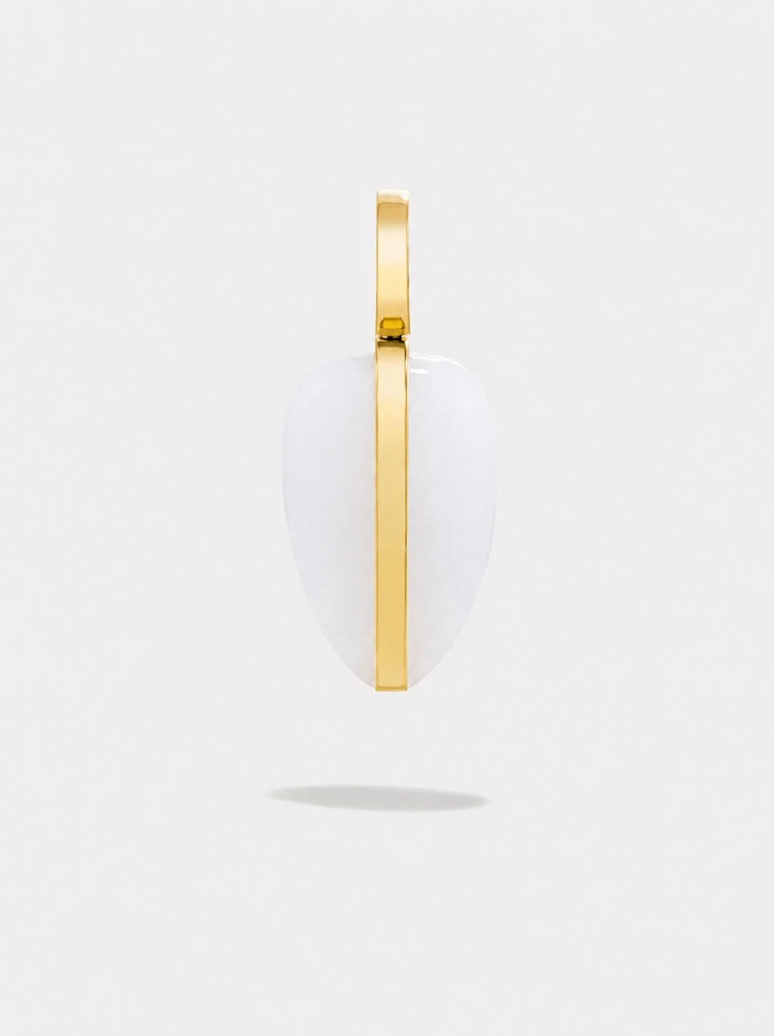 Small Pebble Pendant in White Jasper | 14K - 1