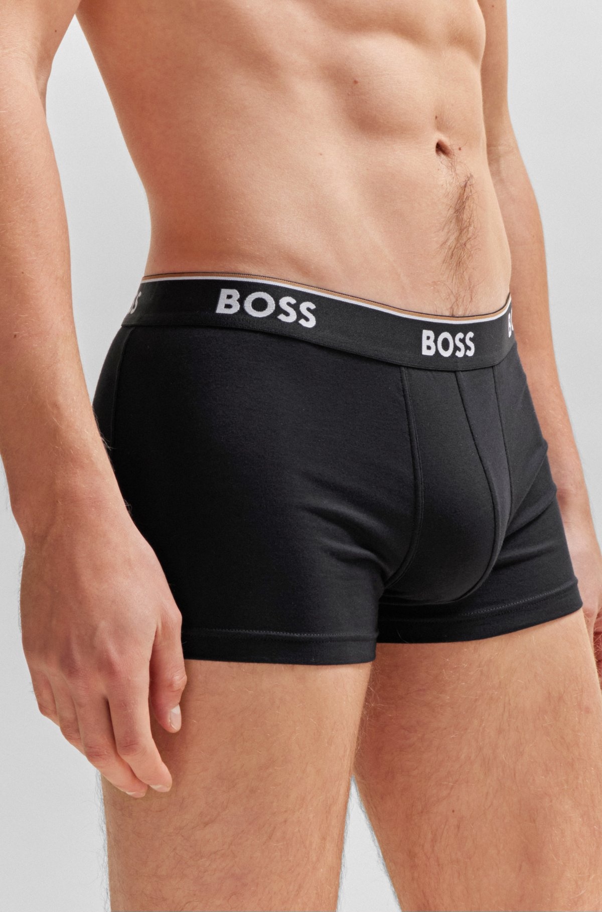 THREE-PACK OF STRETCH-COTTON TRUNKS WITH LOGO WAISTBANDS - 5
