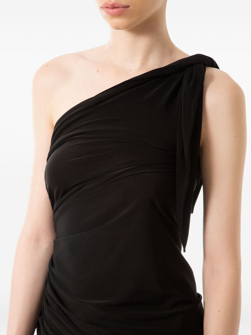one-shoulder draped dress - 4