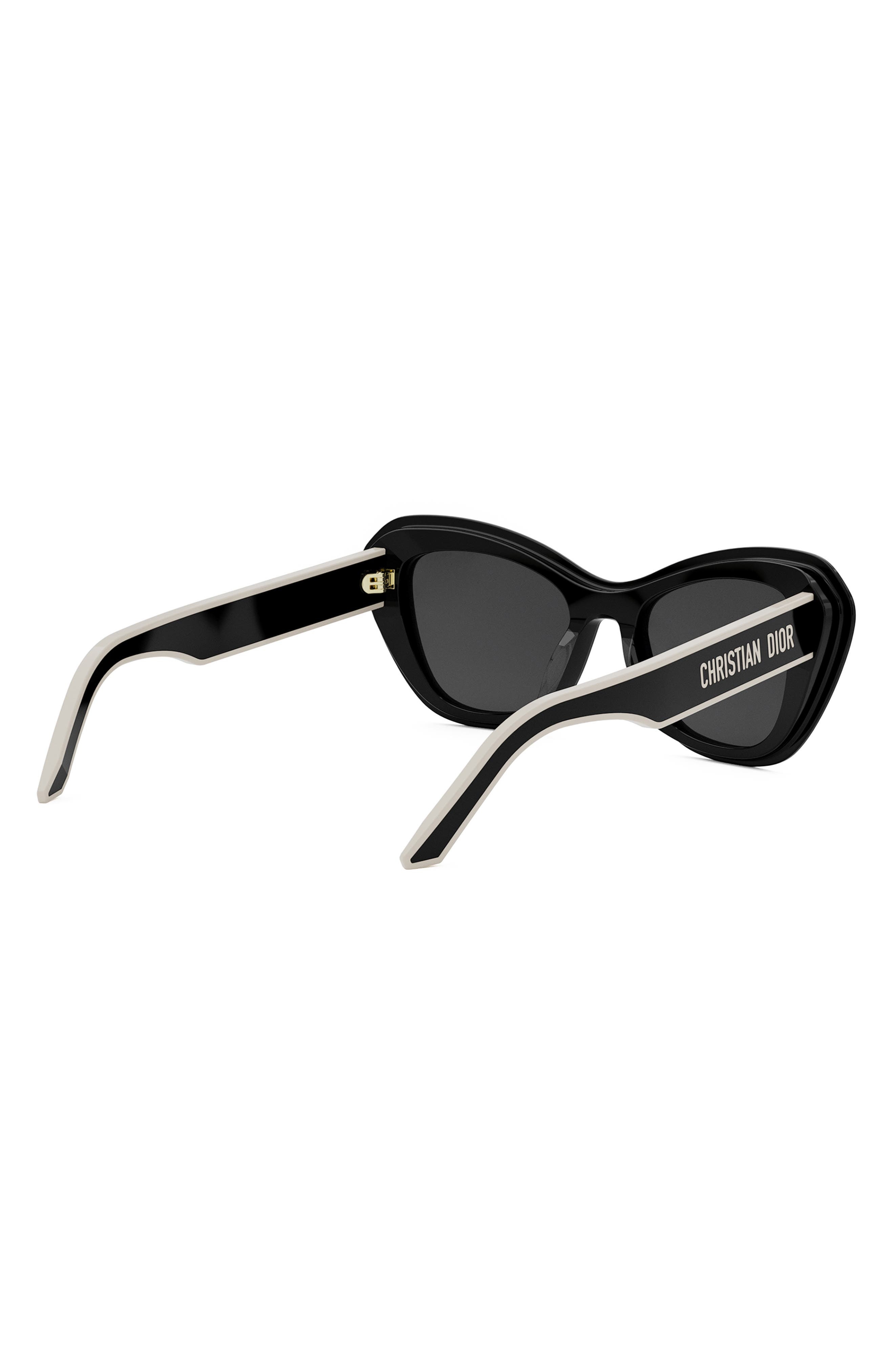 'DiorPacific B3U 52mm Butterfly Sunglasses in Shiny Black /Smoke at Nordstrom - 8