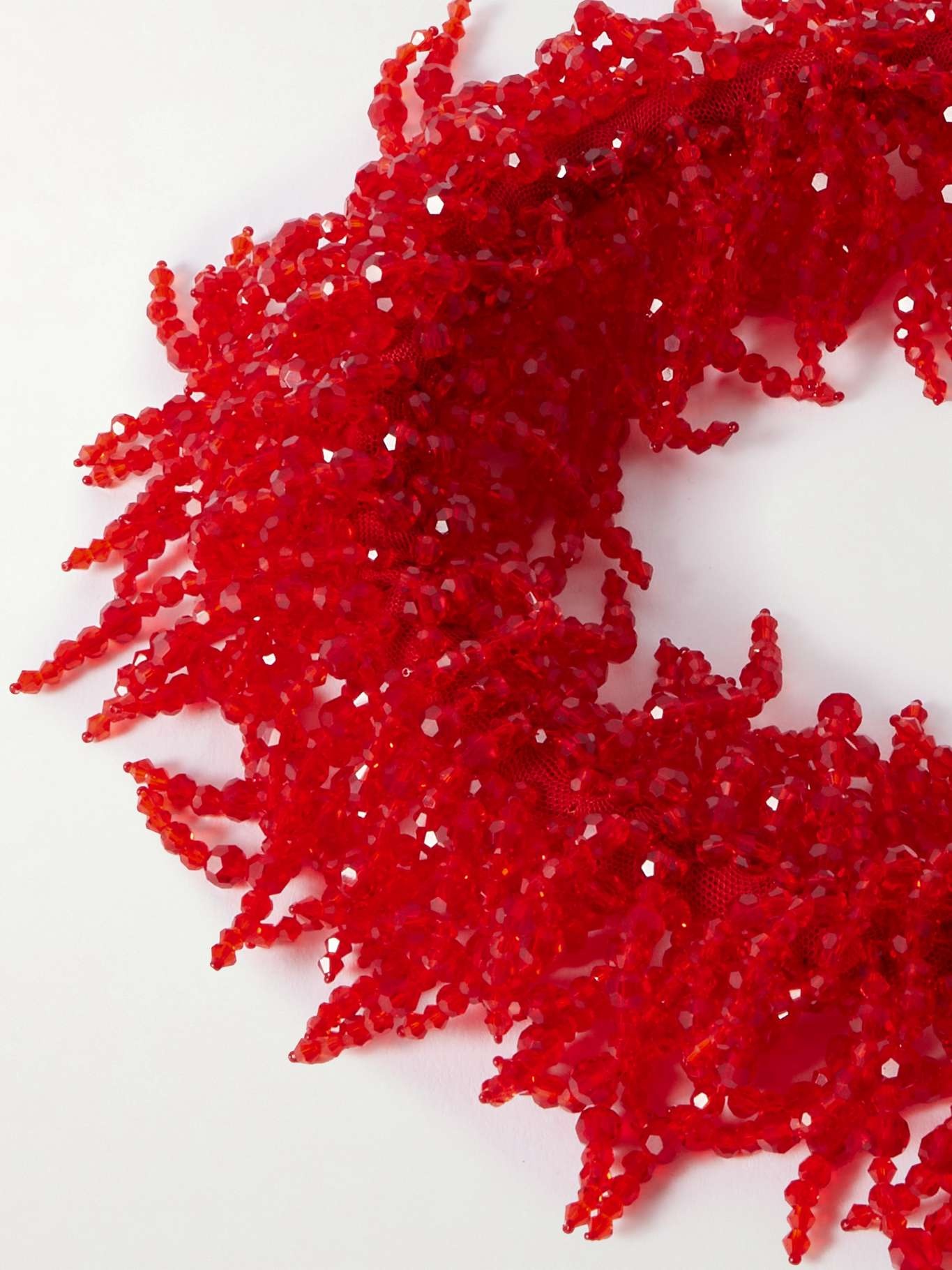 Silver-tone crystal necklace Red - 4