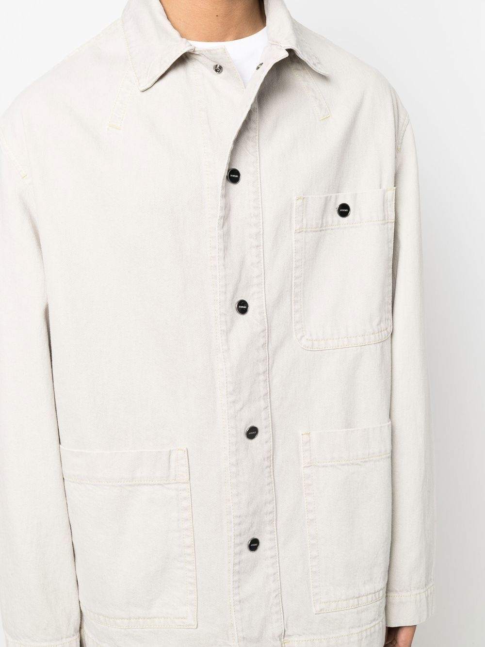 multiple-pocket organic cotton jacket - 5